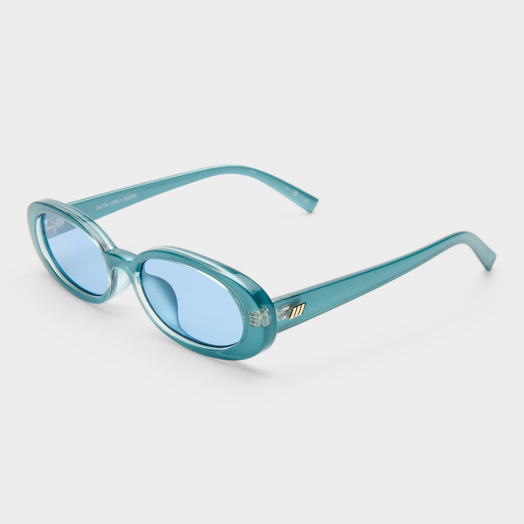 Outta Love Wide Fit Blue Pearl Female Oval Sunglasses | Le Specs