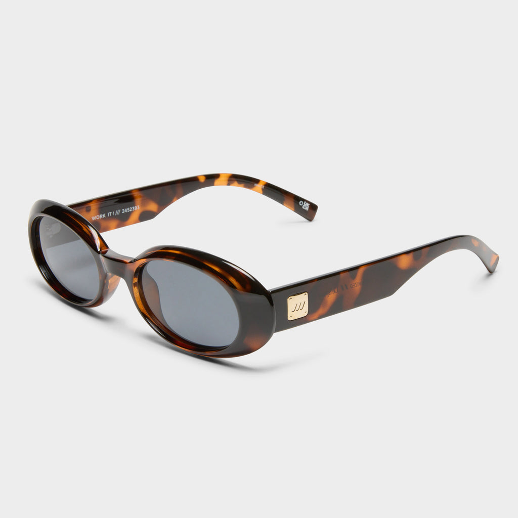 Work It! Dark Tort Uni-Sex Oval Sunglasses | Le Specs
