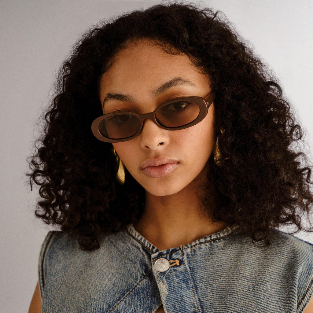 Outta Love Cocoa Female Oval Sunglasses Le Specs