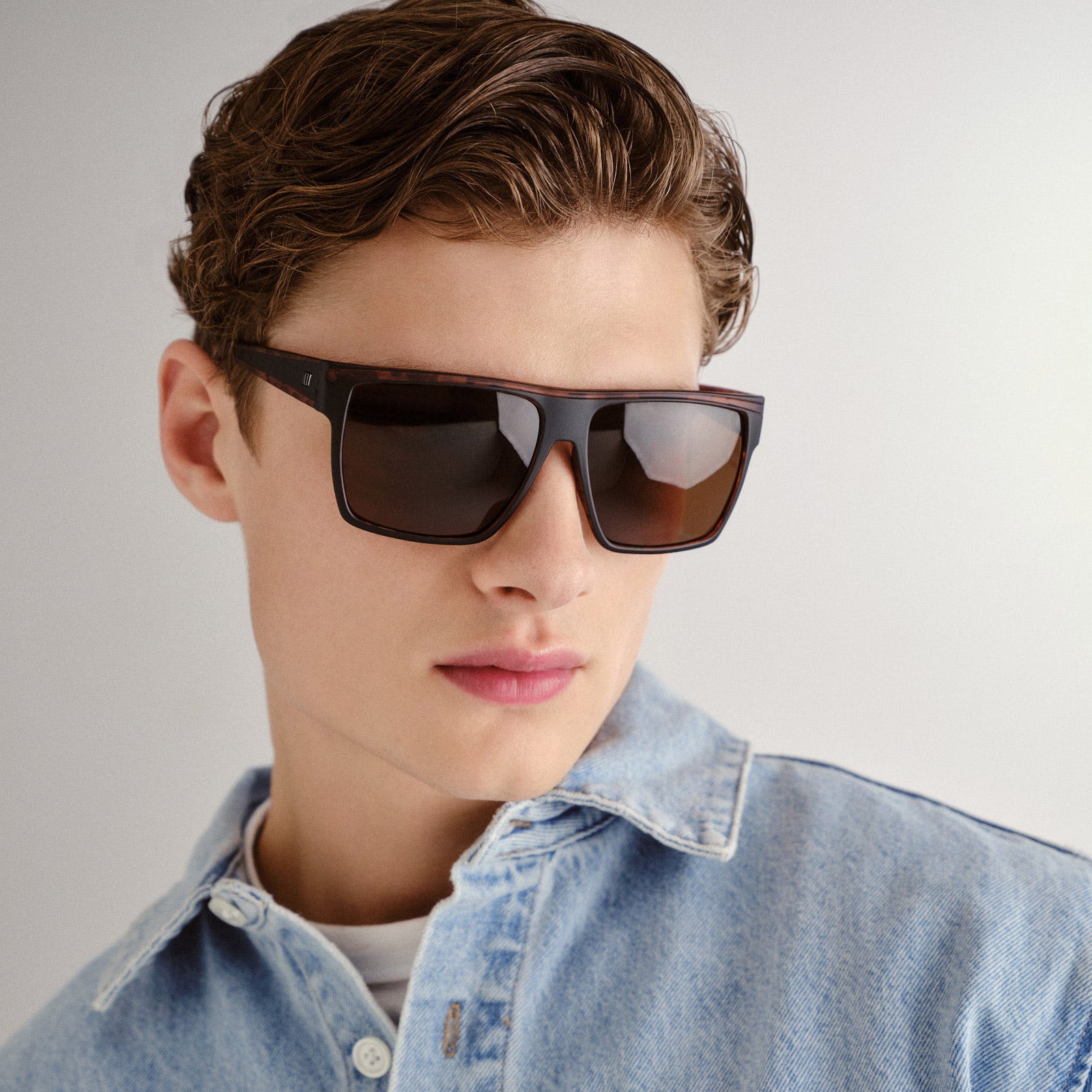 Dirty Magic Matte Black Tort Male D-Frame Sunglasses | Le Specs