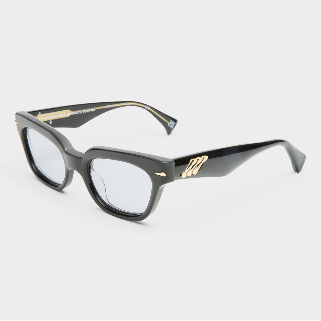 YOFOTO 三生 AI VISION TRAINING GLASSES 視百年 Numero Tres Obsidian Black Uni-Sex D-Frame Sunglasses | Le Specs