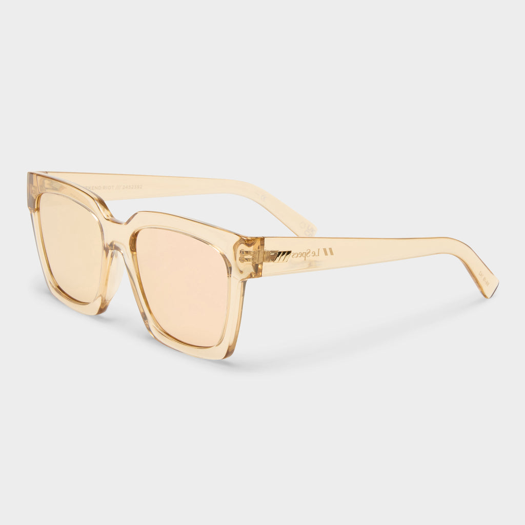 Weekend Riot Sand Uni-Sex Square Sunglasses | Le Specs display picture 1