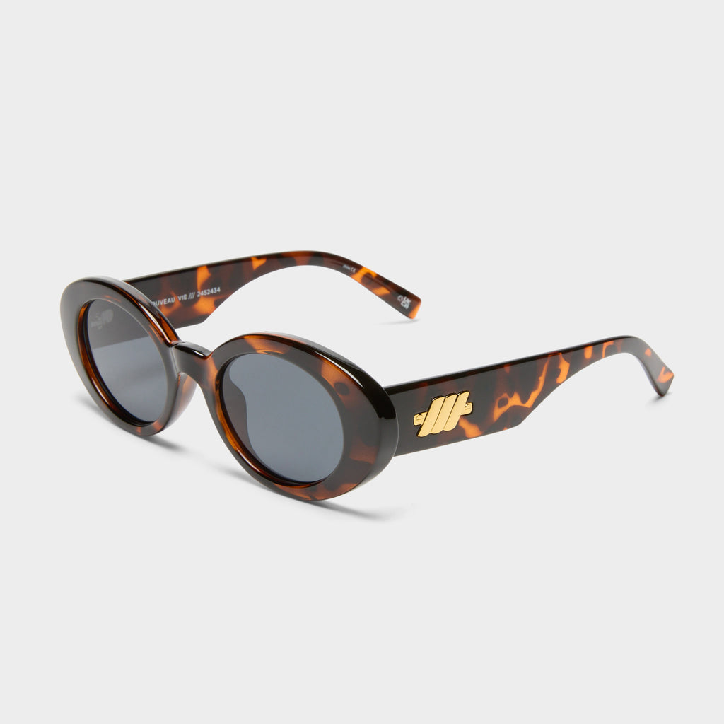Nouveau Vie Dark Tort Female Oval Sunglasses Le Specs