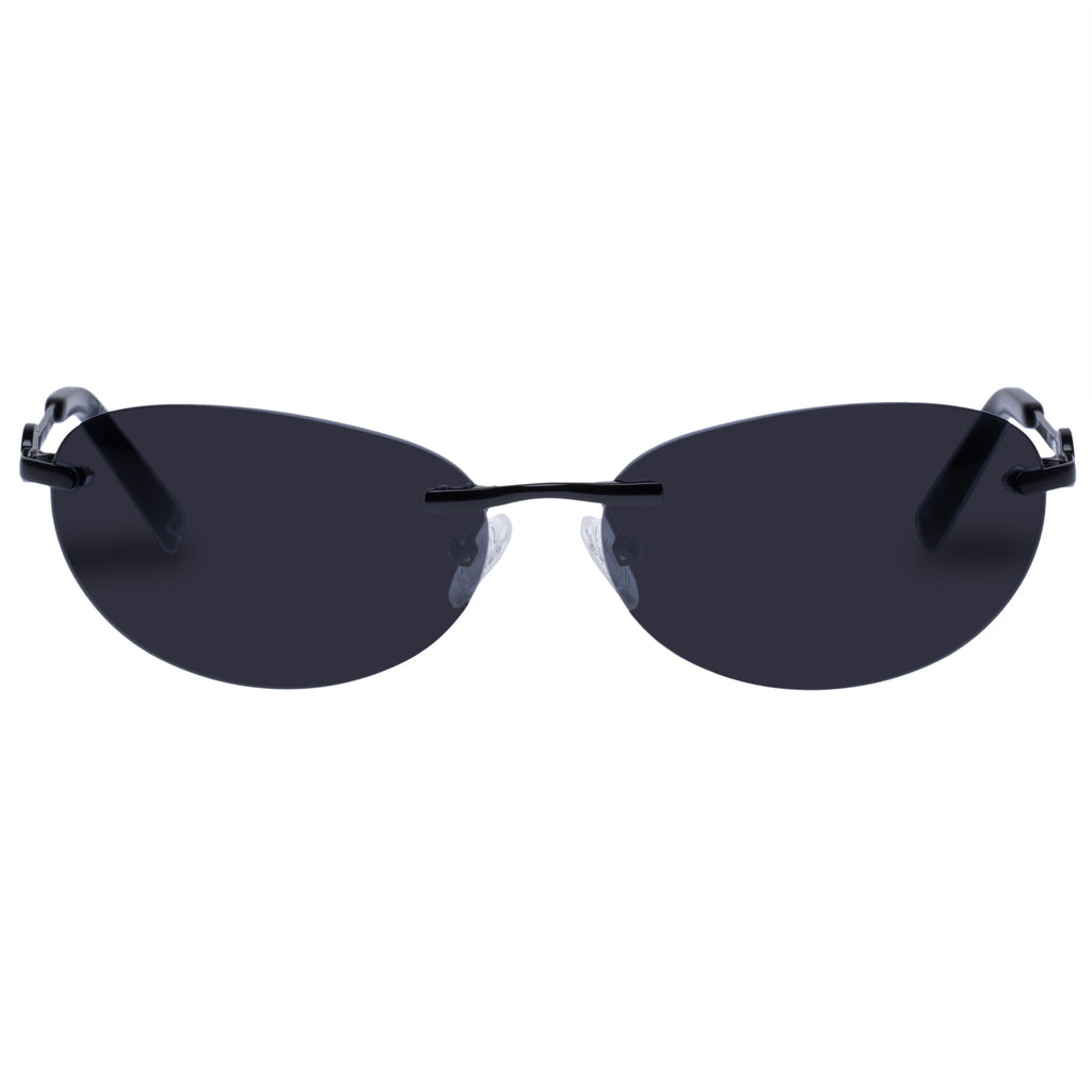 Slinky Matte Black Uni-Sex Oval Sunglasses