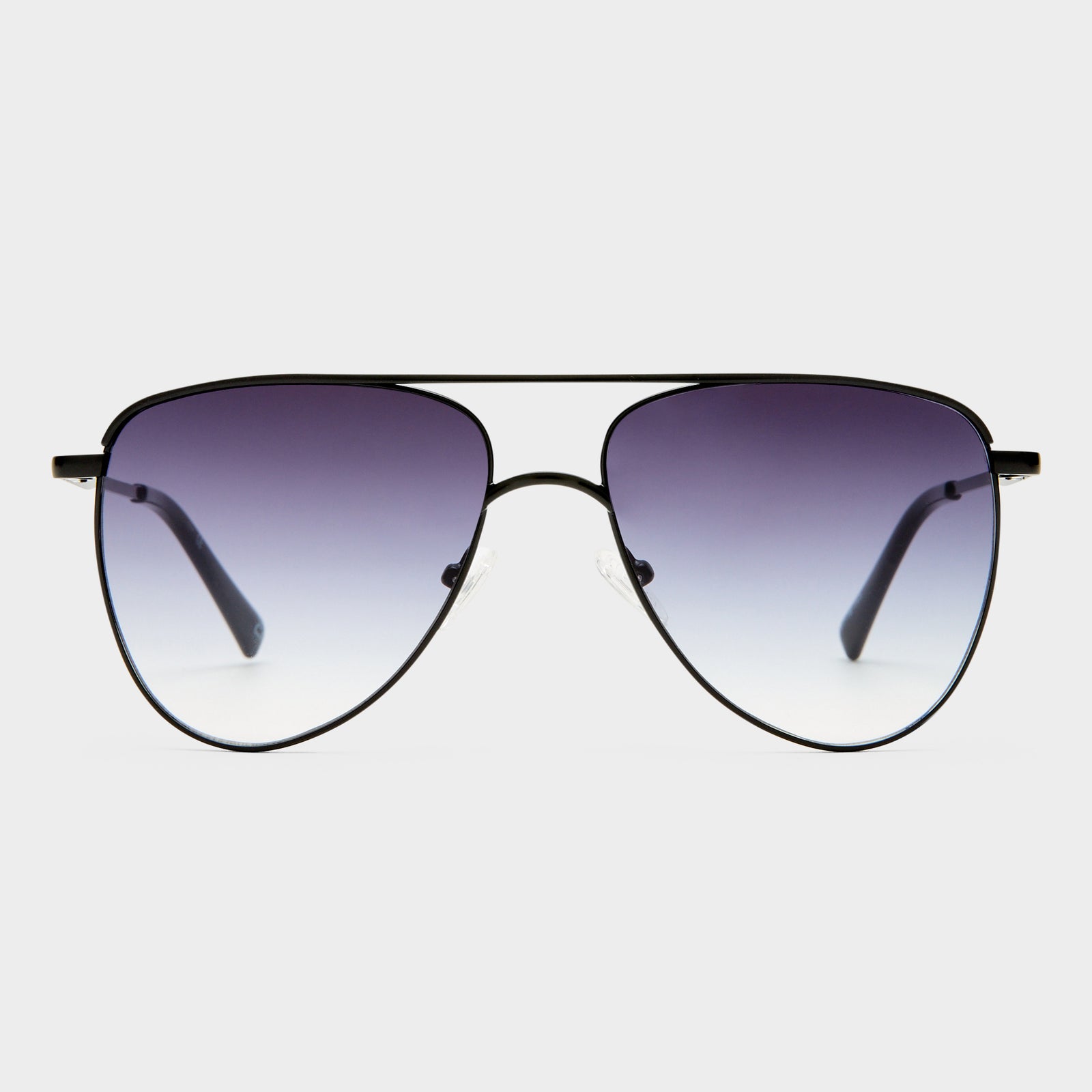 The Duke Matte Black Uni-Sex Aviator Sunglasses | Le Specs