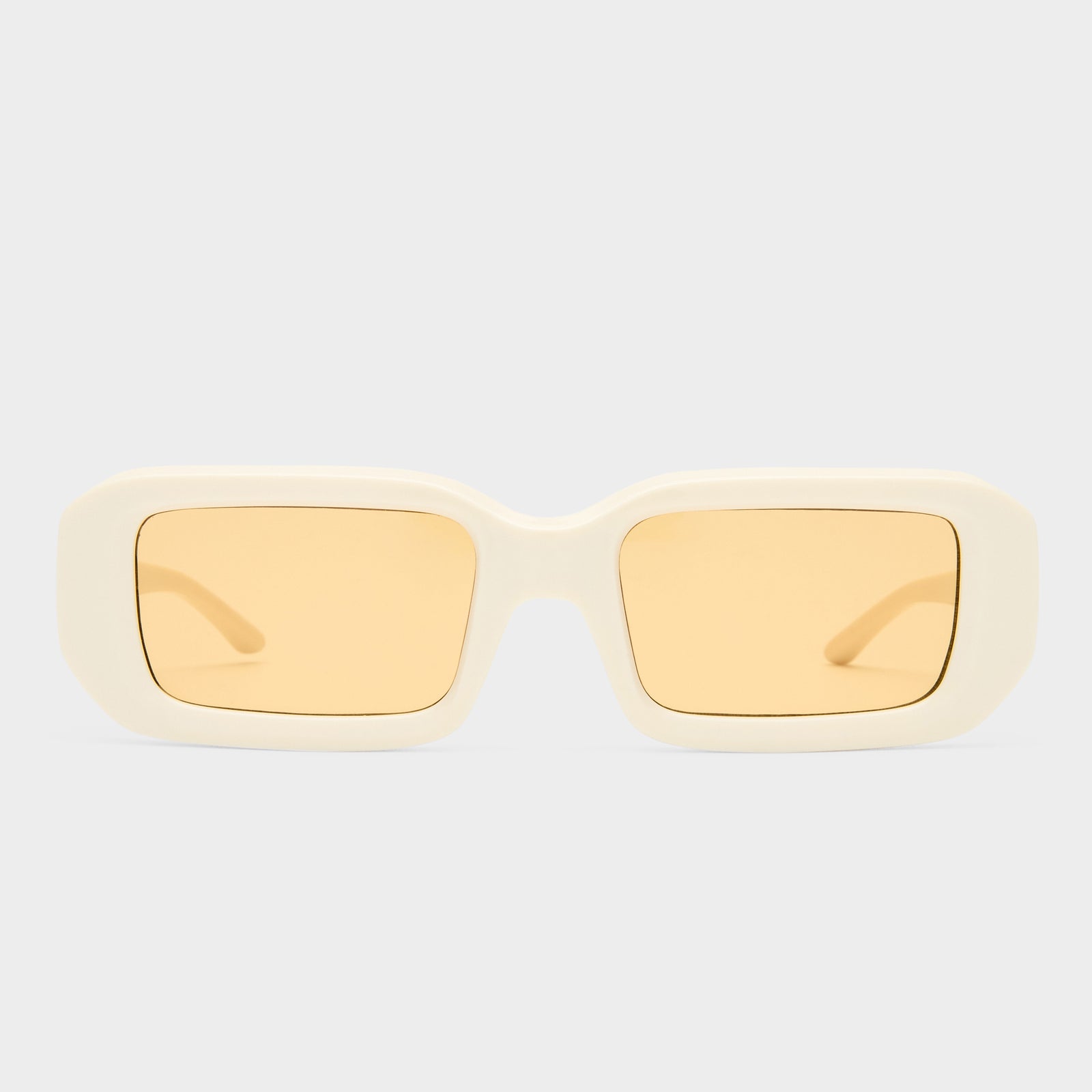 Blackpool Off White Uni-Sex Rectangle Sunglasses | Le Specs