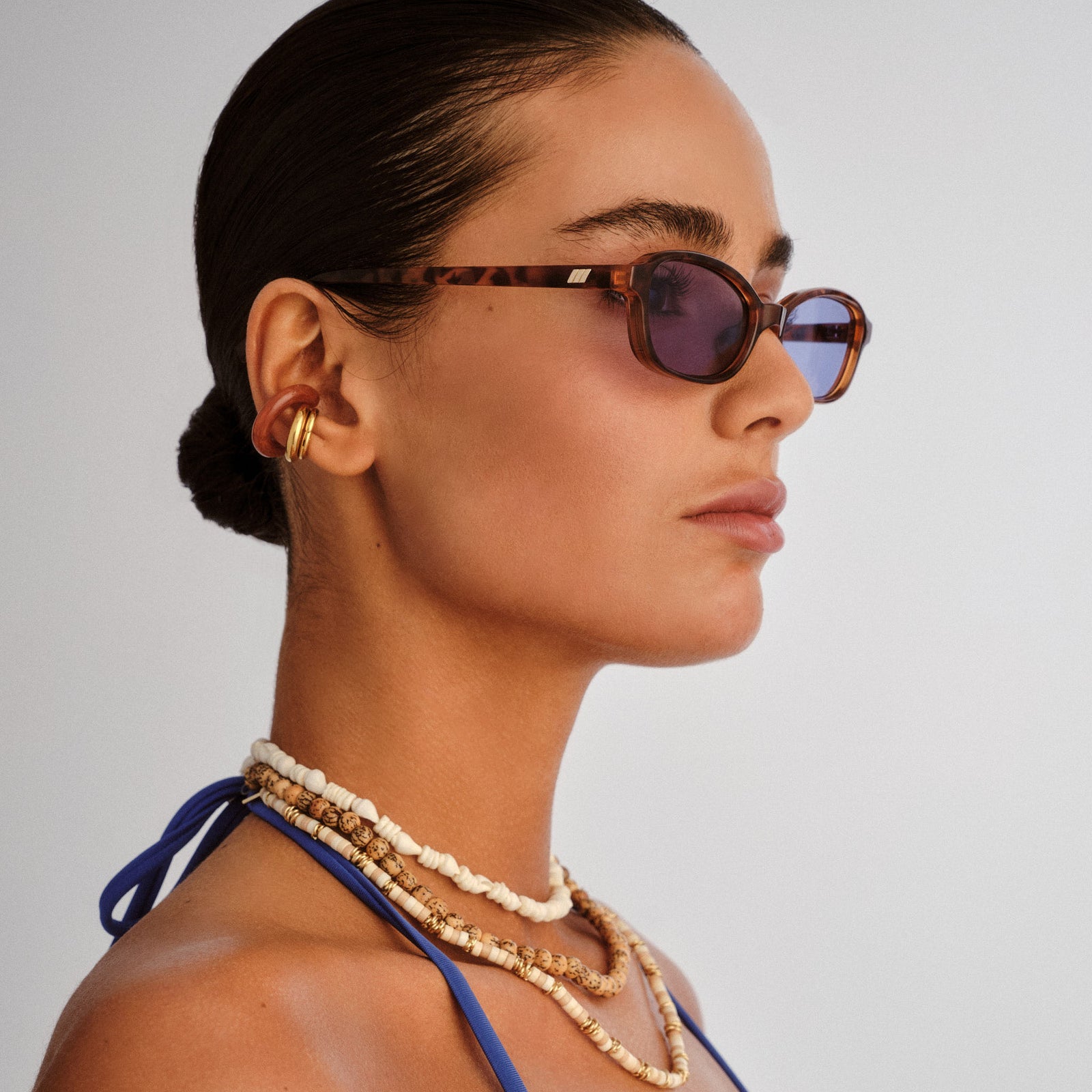 Honey Pot Amber Tort Female Rectangle Sunglasses | Le Specs