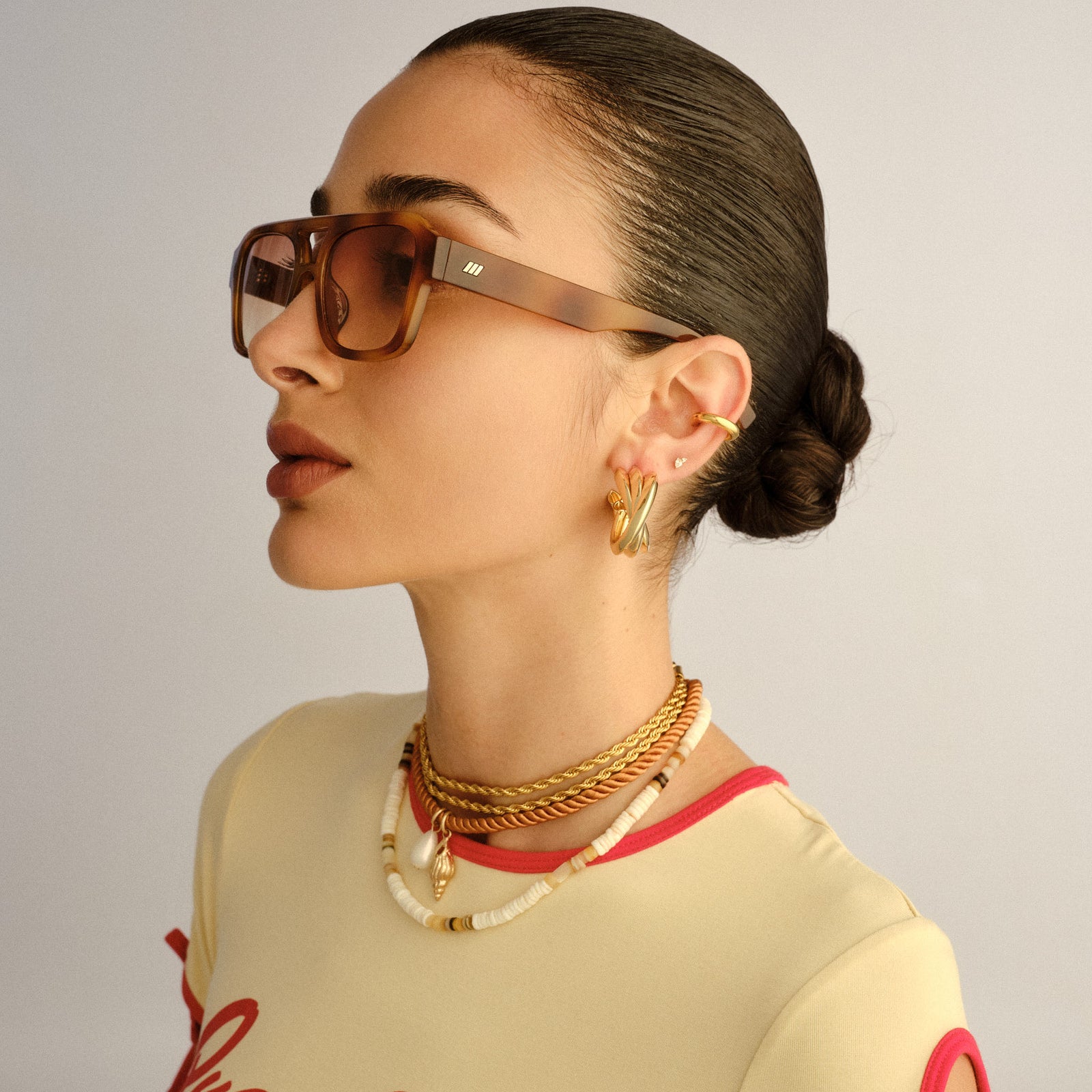 Subzero + Vintage Tort Uni-Sex Aviator Sunglasses | Le Specs