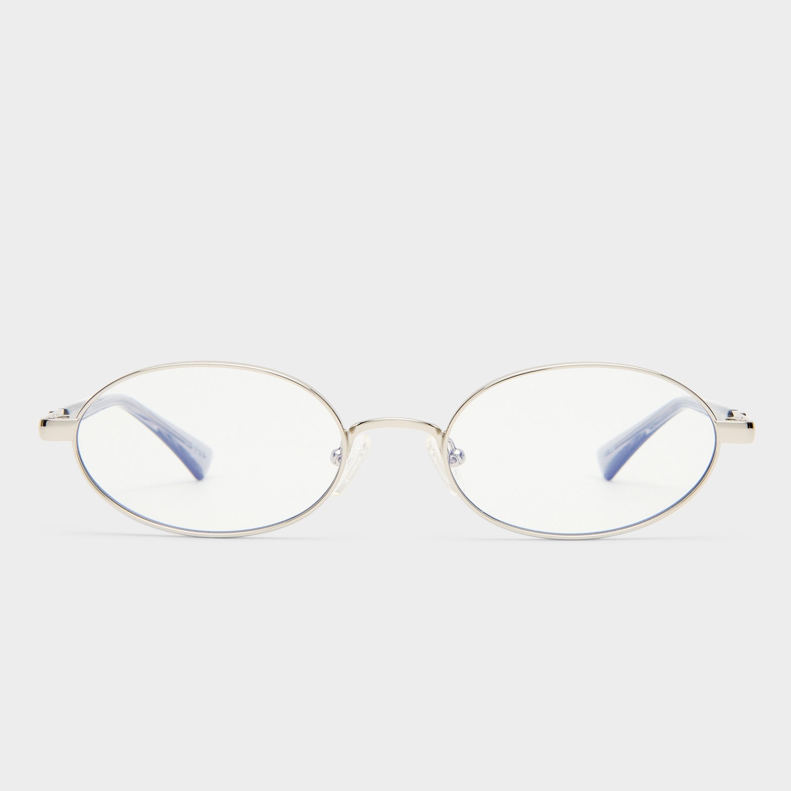 Icicle Silver Uni-Sex Oval Blue Light | Le Specs