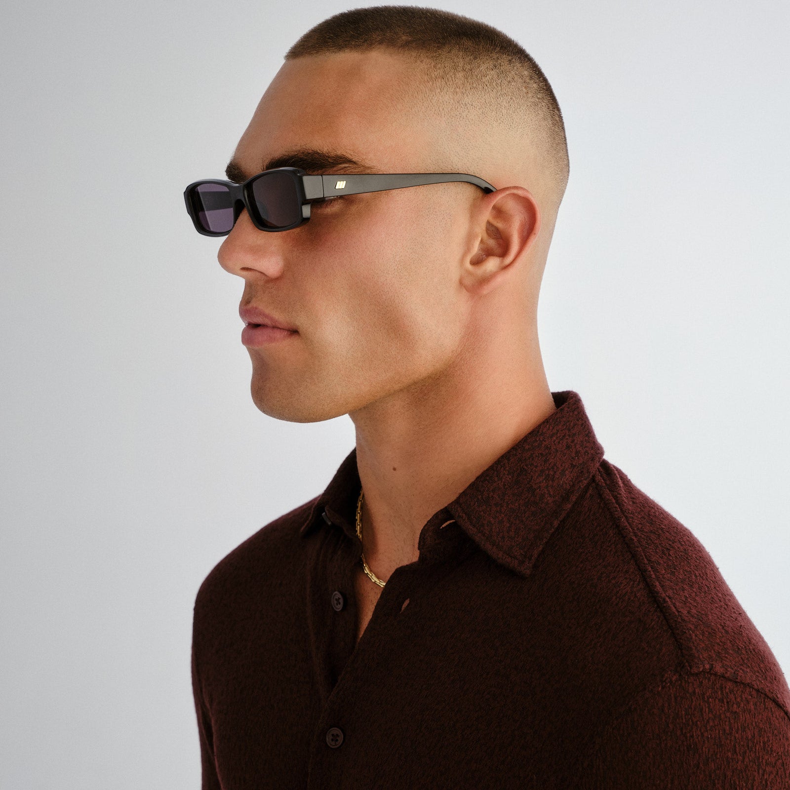 Dial Tone Black Uni-Sex Rectangle Sunglasses | Le Specs