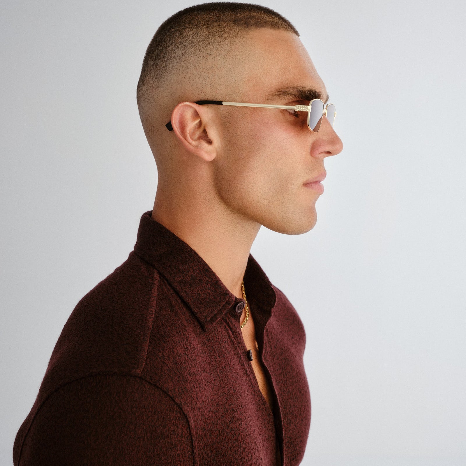 Torrid Gold Uni-Sex Rectangle Sunglasses | Le Specs