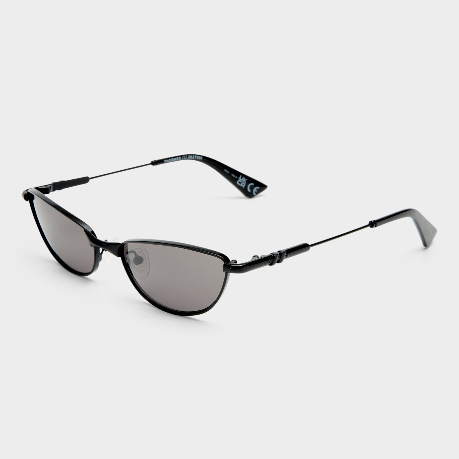 Thorned Black Uni-Sex Oval Sunglasses | Le Specs