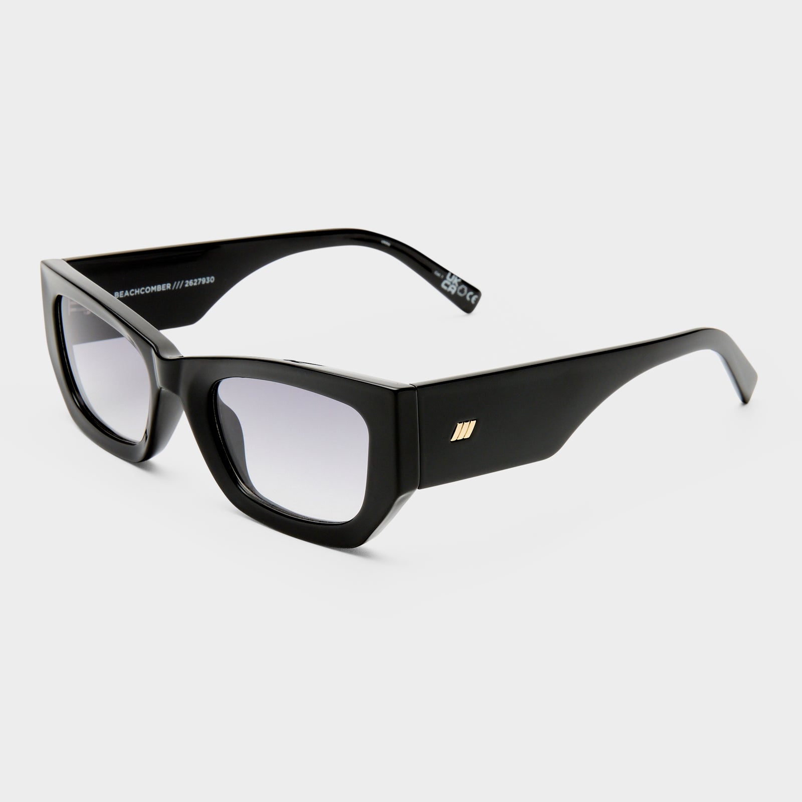Beachcomber Black Female D-Frame Sunglasses | Le Specs