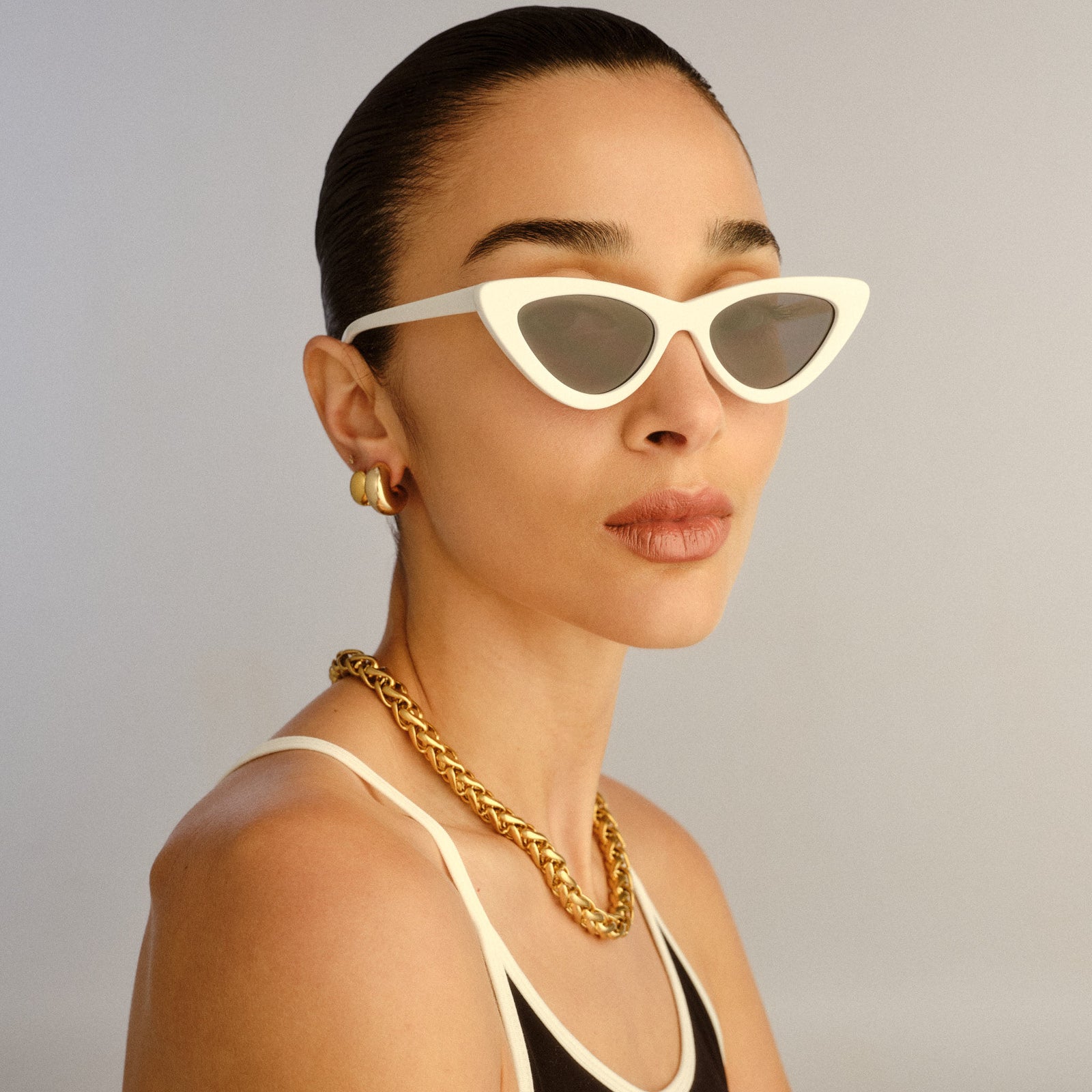 cat eye goggles The Last Lolita White Female Cat-Eye Sunglasses