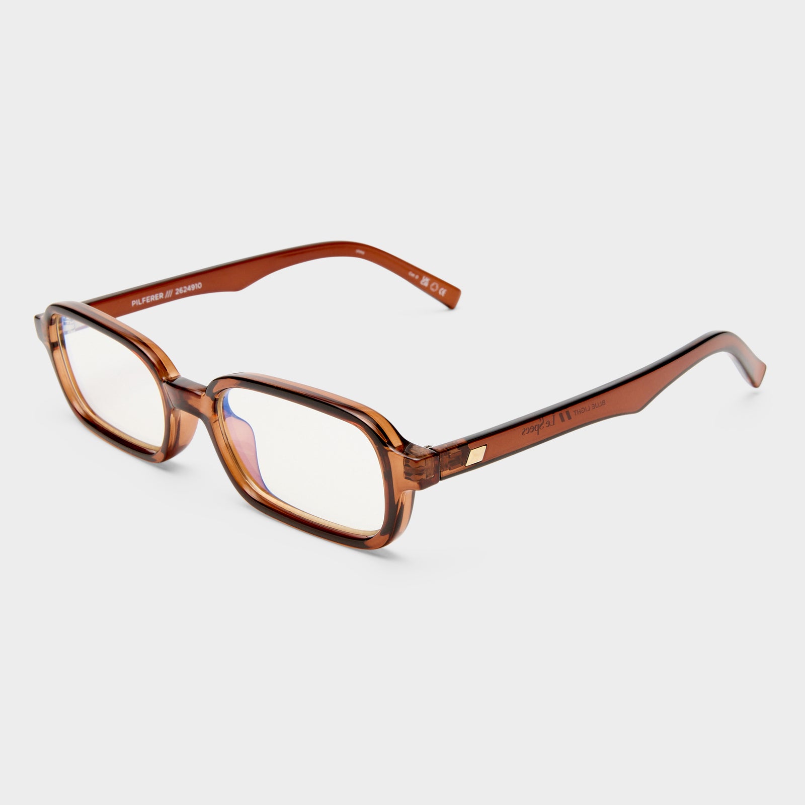 Pilferer Chestnut Uni-Sex Rectangle Blue Light | Le Specs