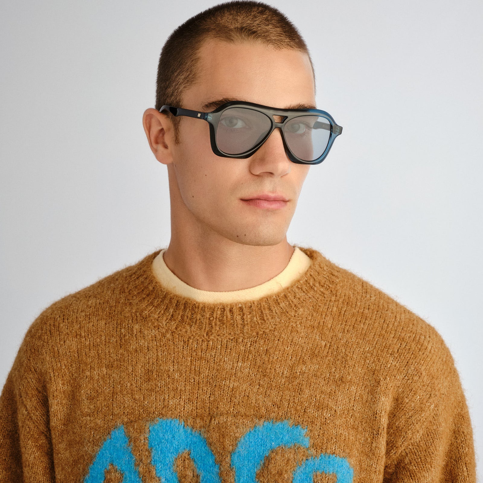 Drizzle Teal Uni-Sex Aviator Sunglasses | Le Specs