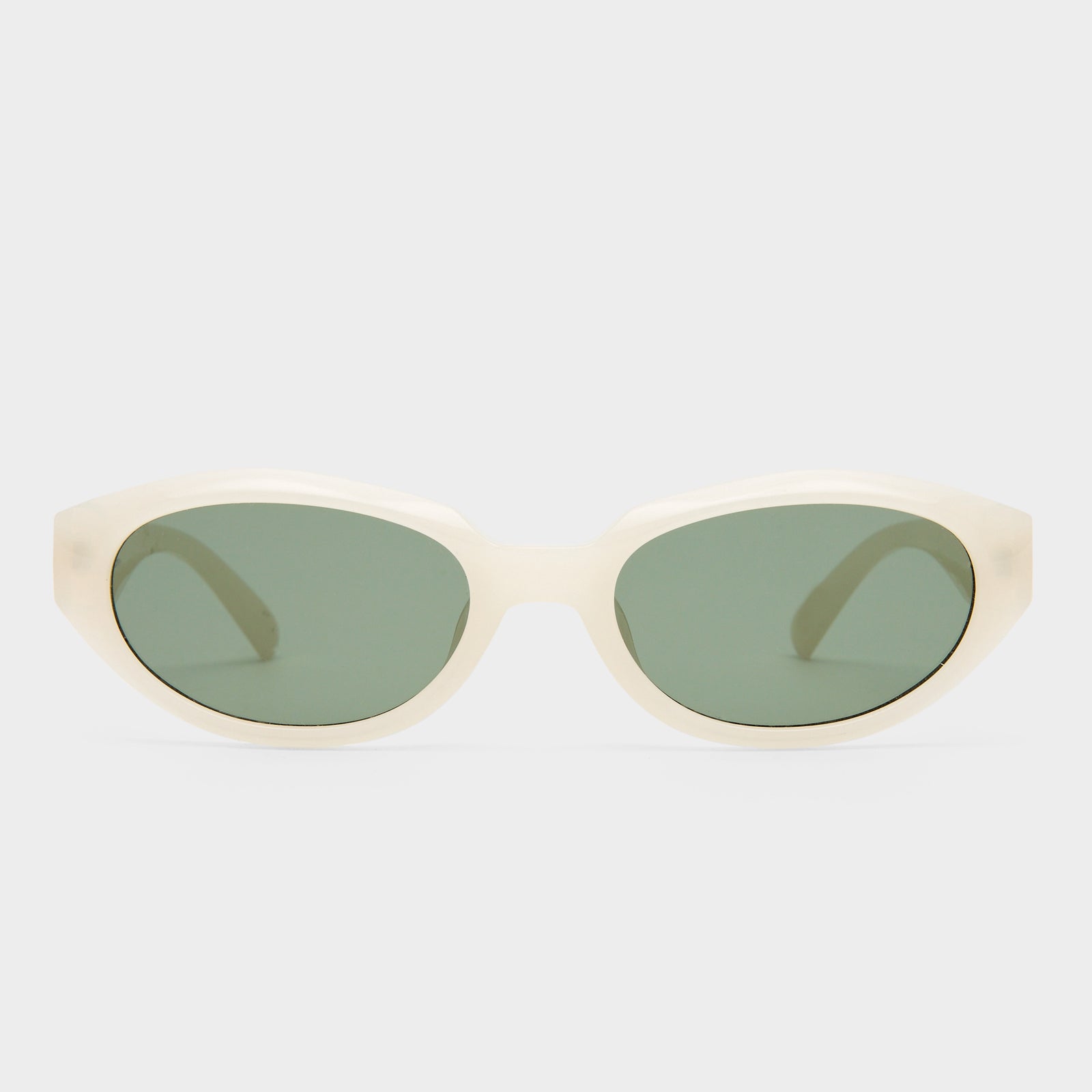 Le Bijou Milk Uni-Sex Oval Sunglasses | Le Specs