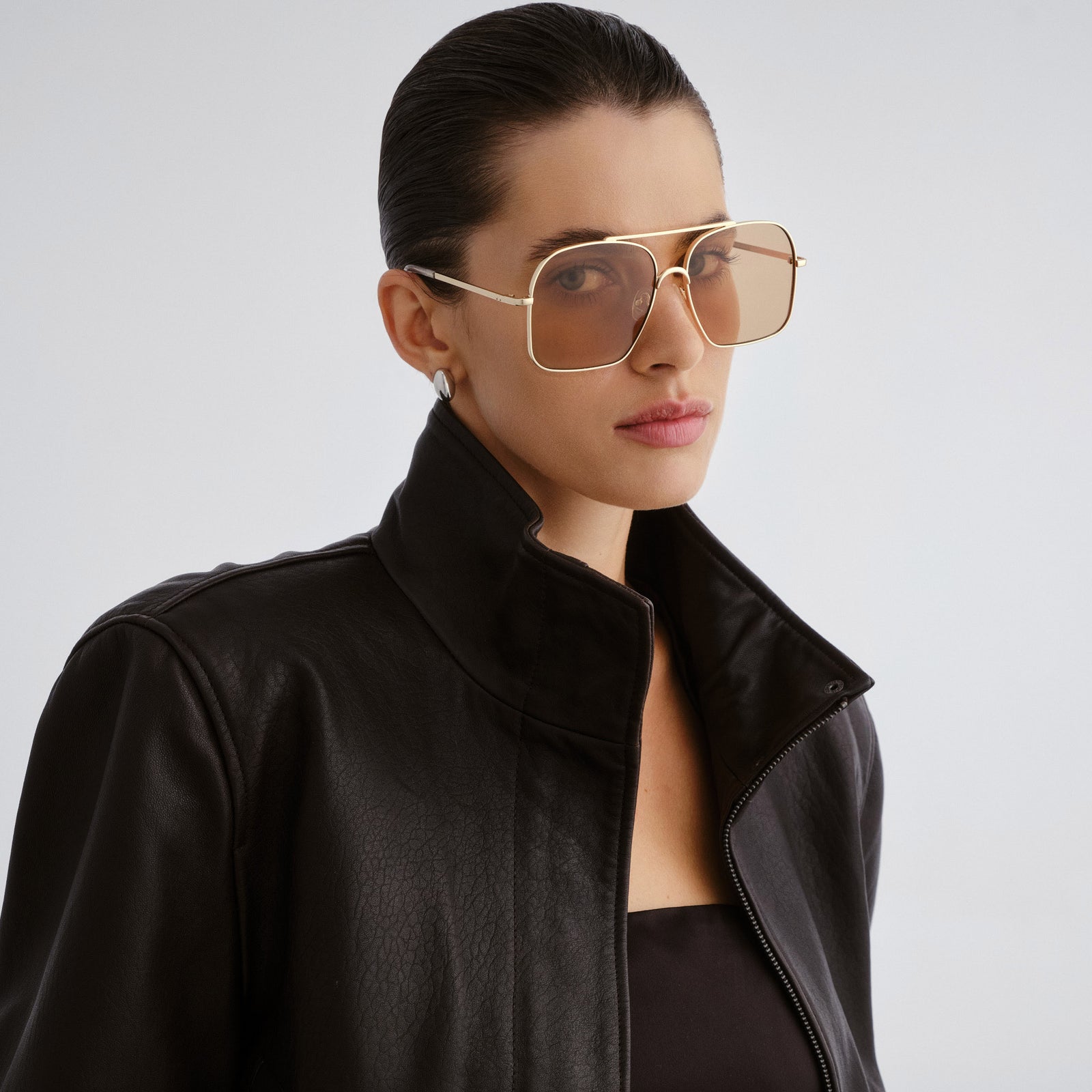Civelle Bright Gold Uni-Sex Aviator Sunglasses | Le Specs