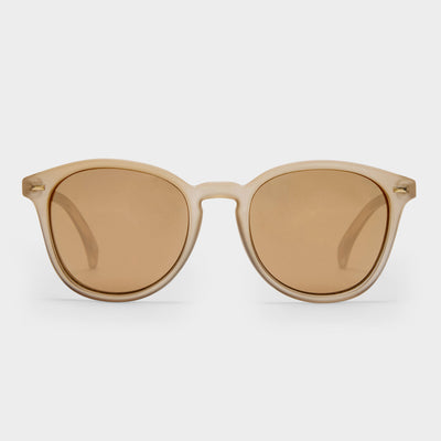 Bandwagon Matte Stone Uni Sex Round Sunglasses Le Specs