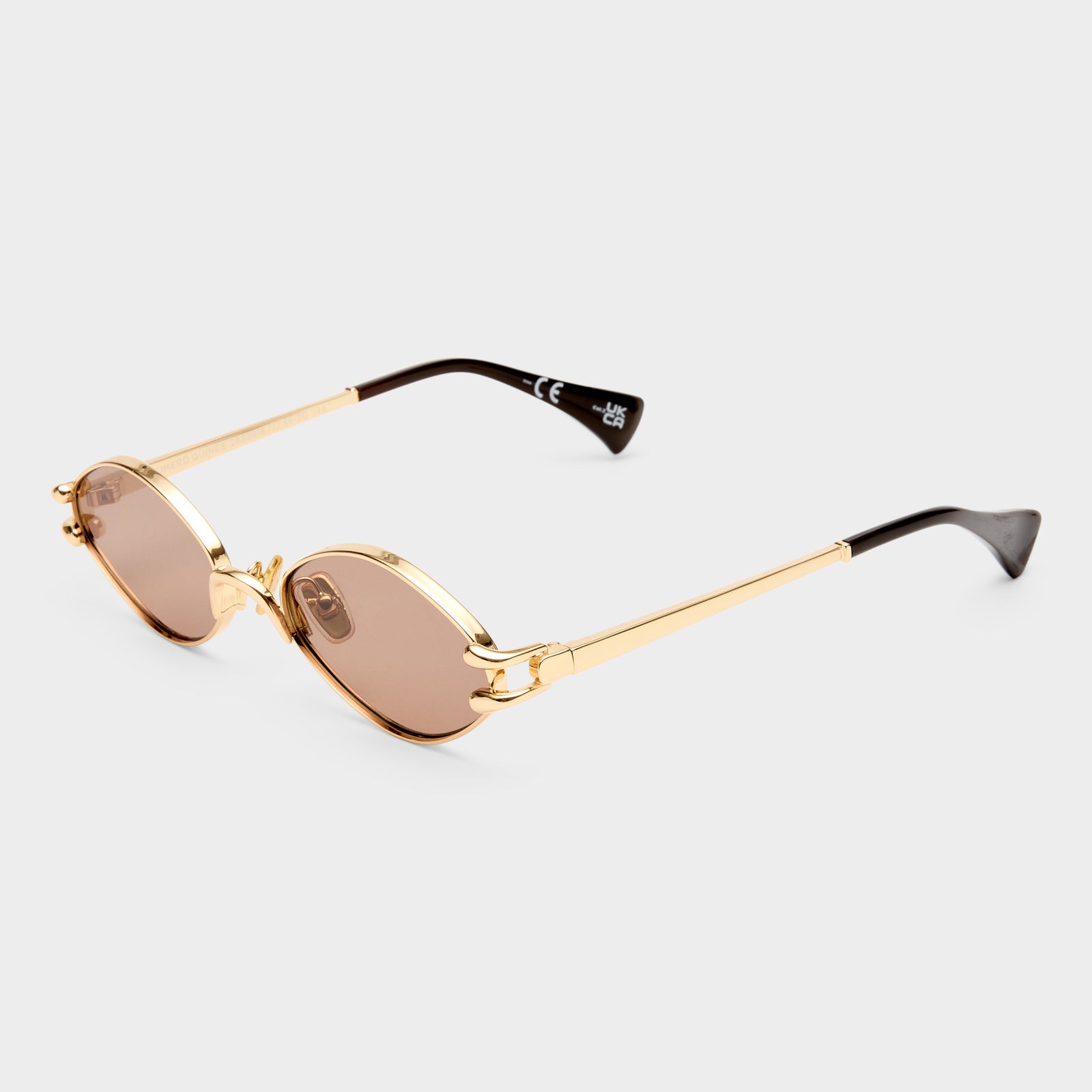 Numero Quince Gold Female Oval Sunglasses | Le Specs