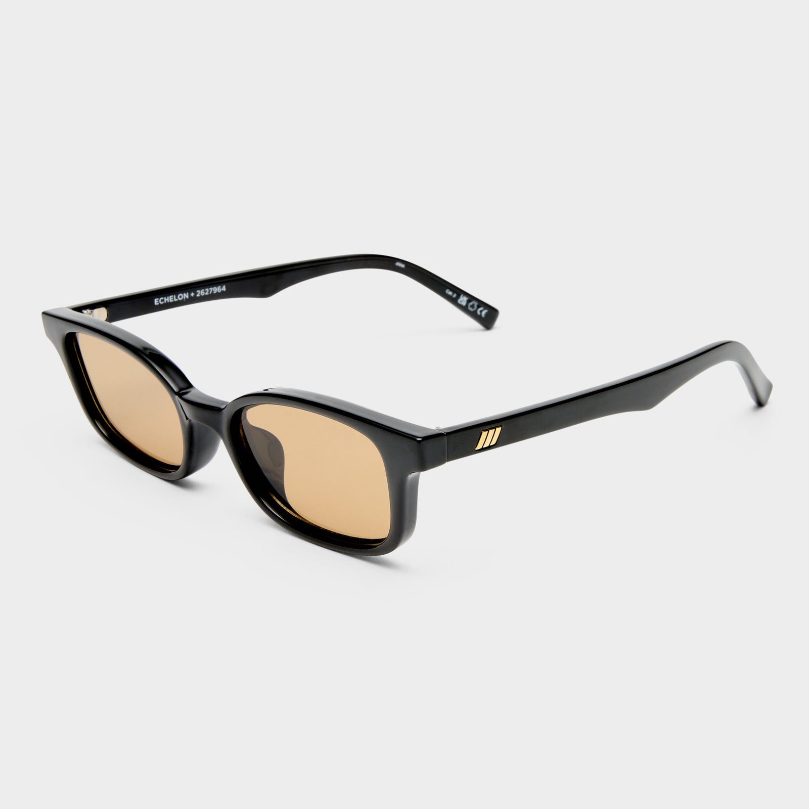 Echelon + Black Uni-Sex Rectangle Sunglasses | Le Specs