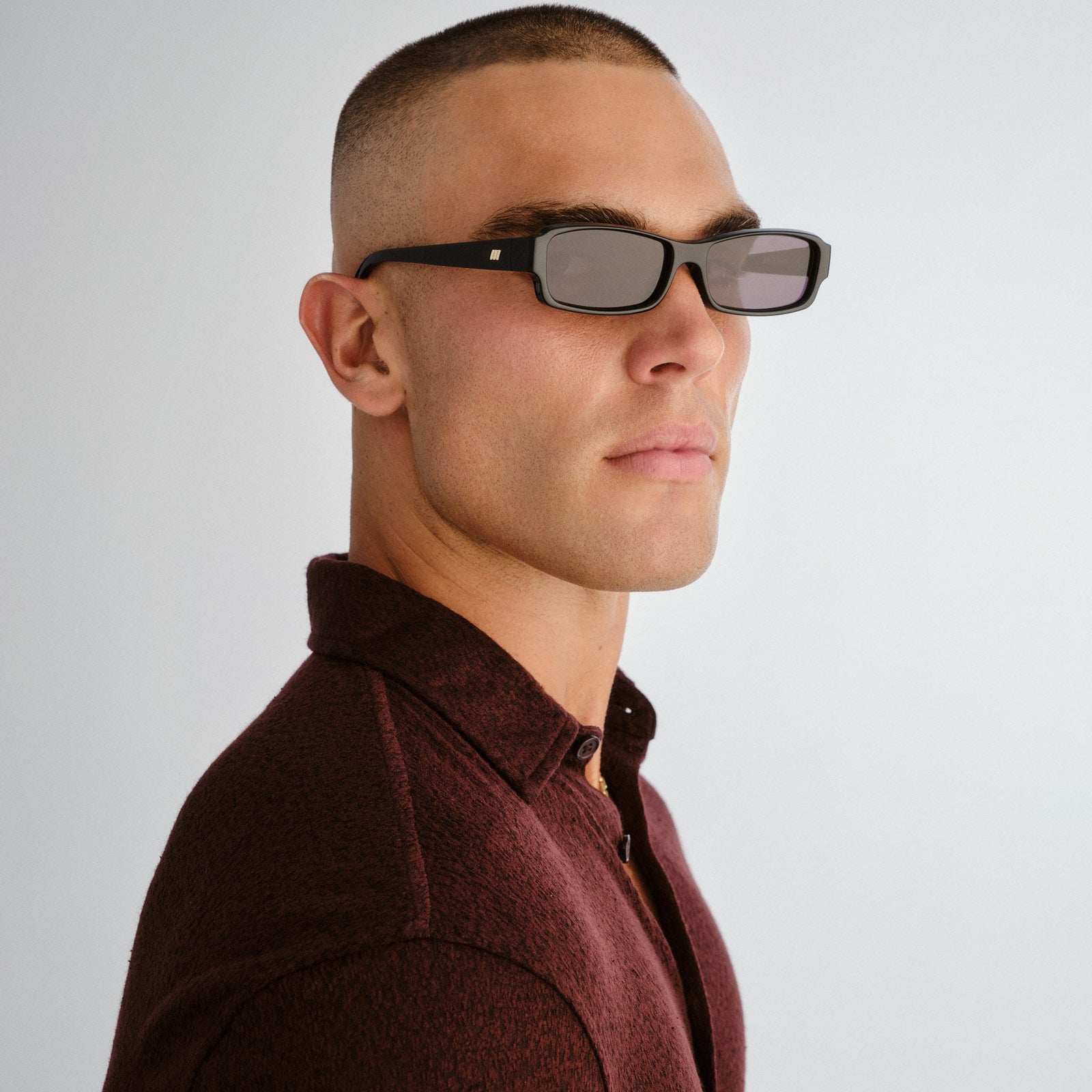 Dial Tone Black Uni-Sex Rectangle Sunglasses | Le Specs