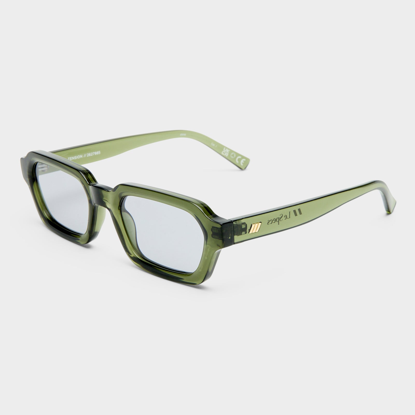Tension + Khaki Uni-Sex Rectangle Sunglasses | Le Specs