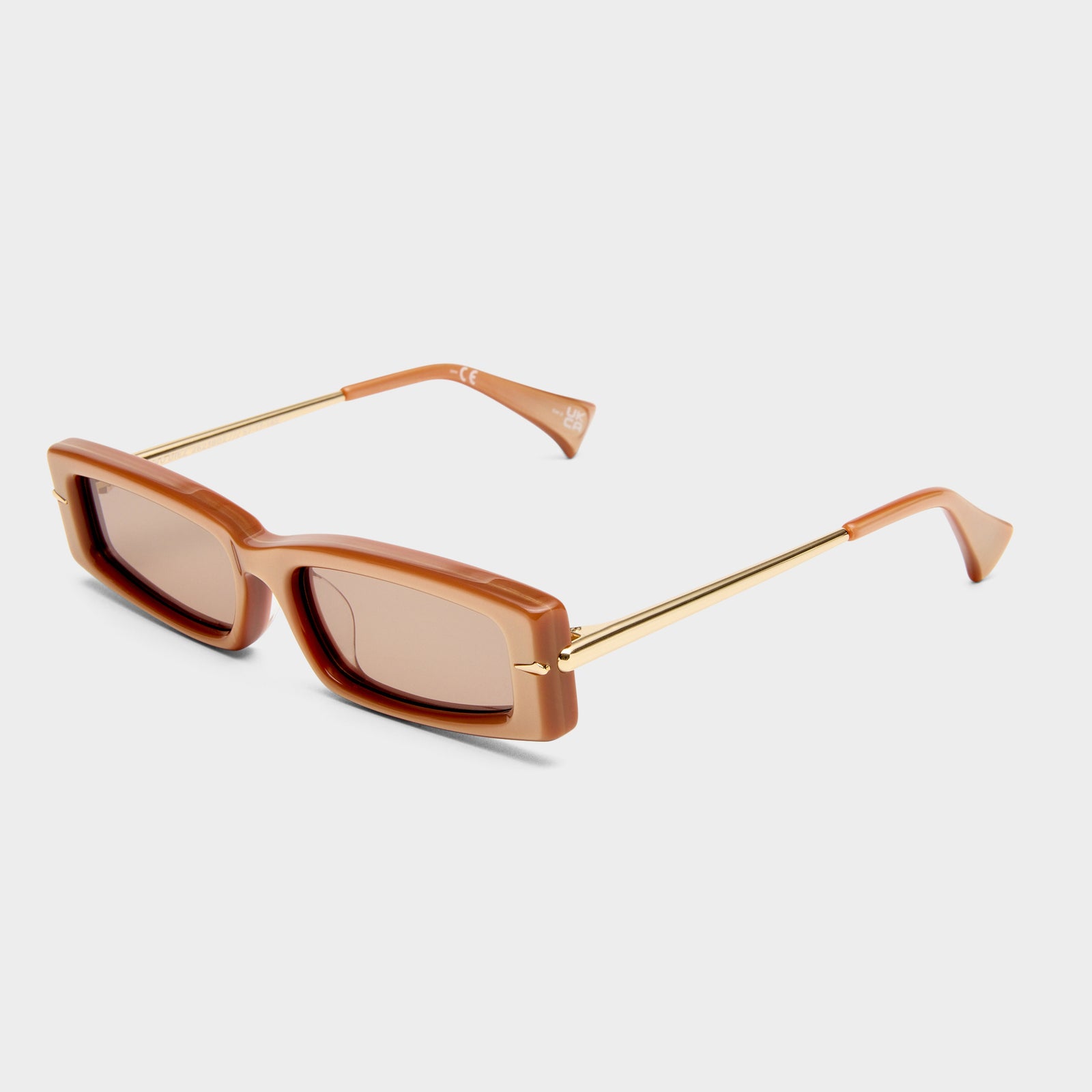 Numero Diez Champagne Velvet Female Rectangle Sunglasses | Le Specs
