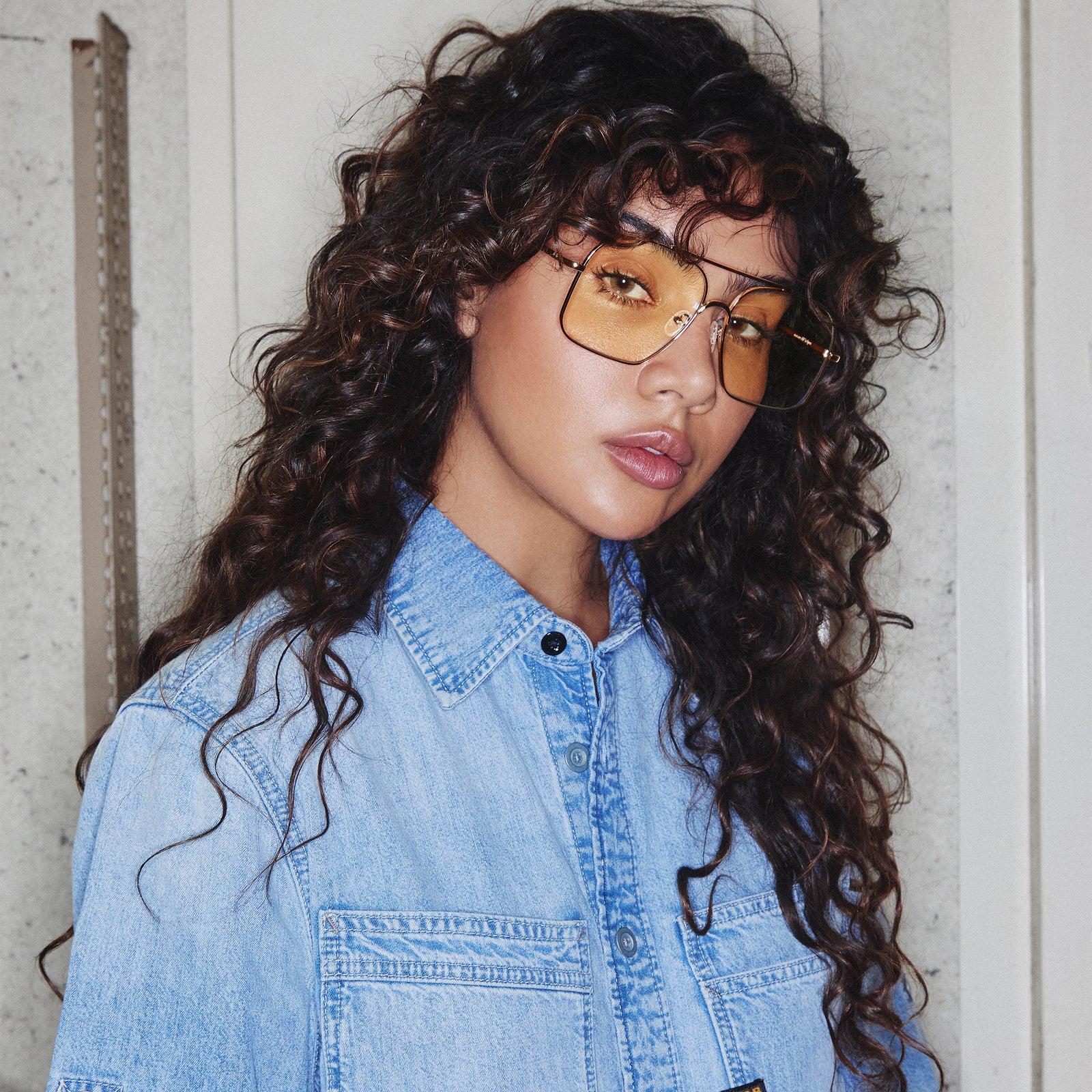 Civelle Gold Female Aviator Blue Light | Le Specs
