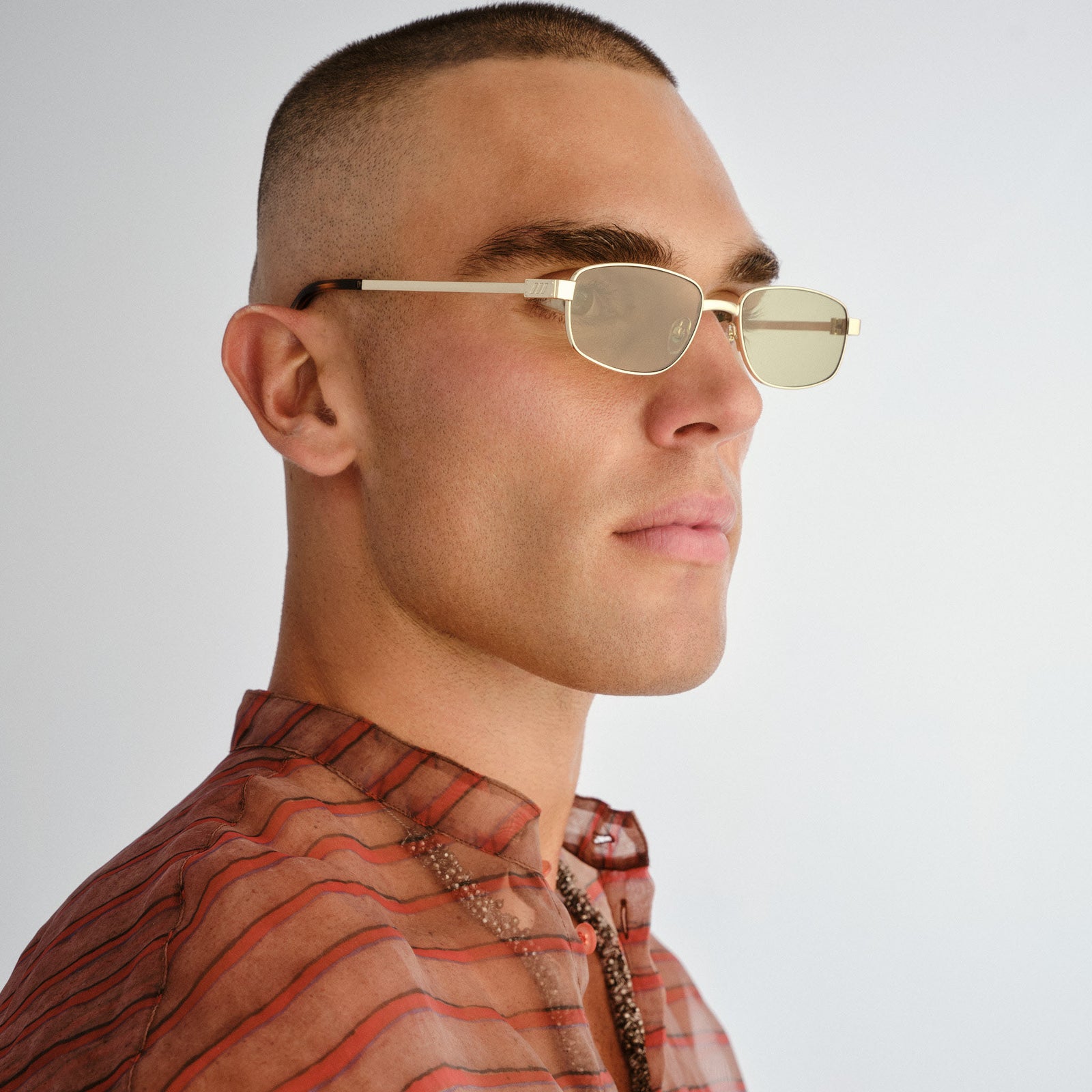Torrid Gold Uni-Sex Rectangle Sunglasses | Le Specs