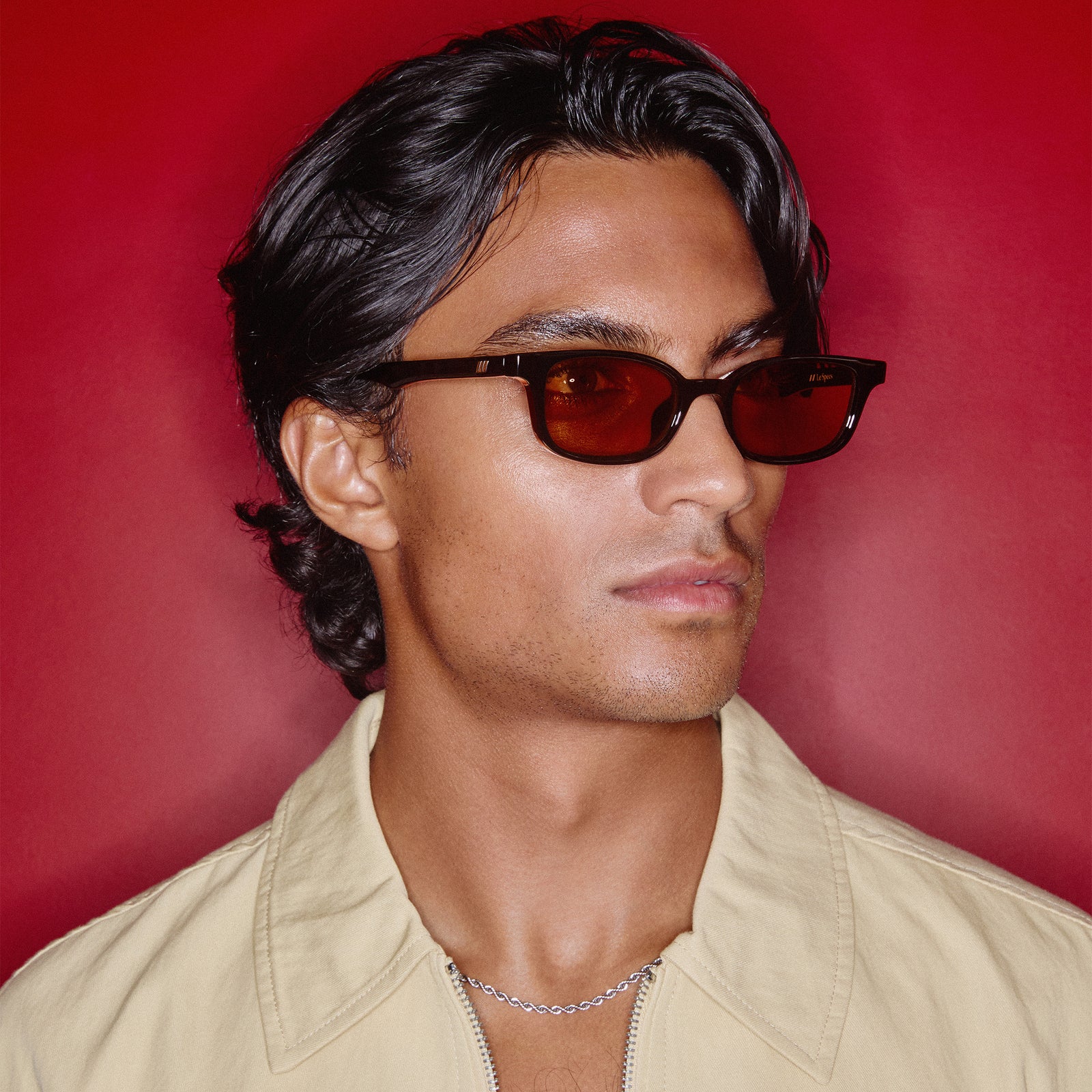 Echelon + Black Uni-Sex Rectangle Sunglasses | Le Specs