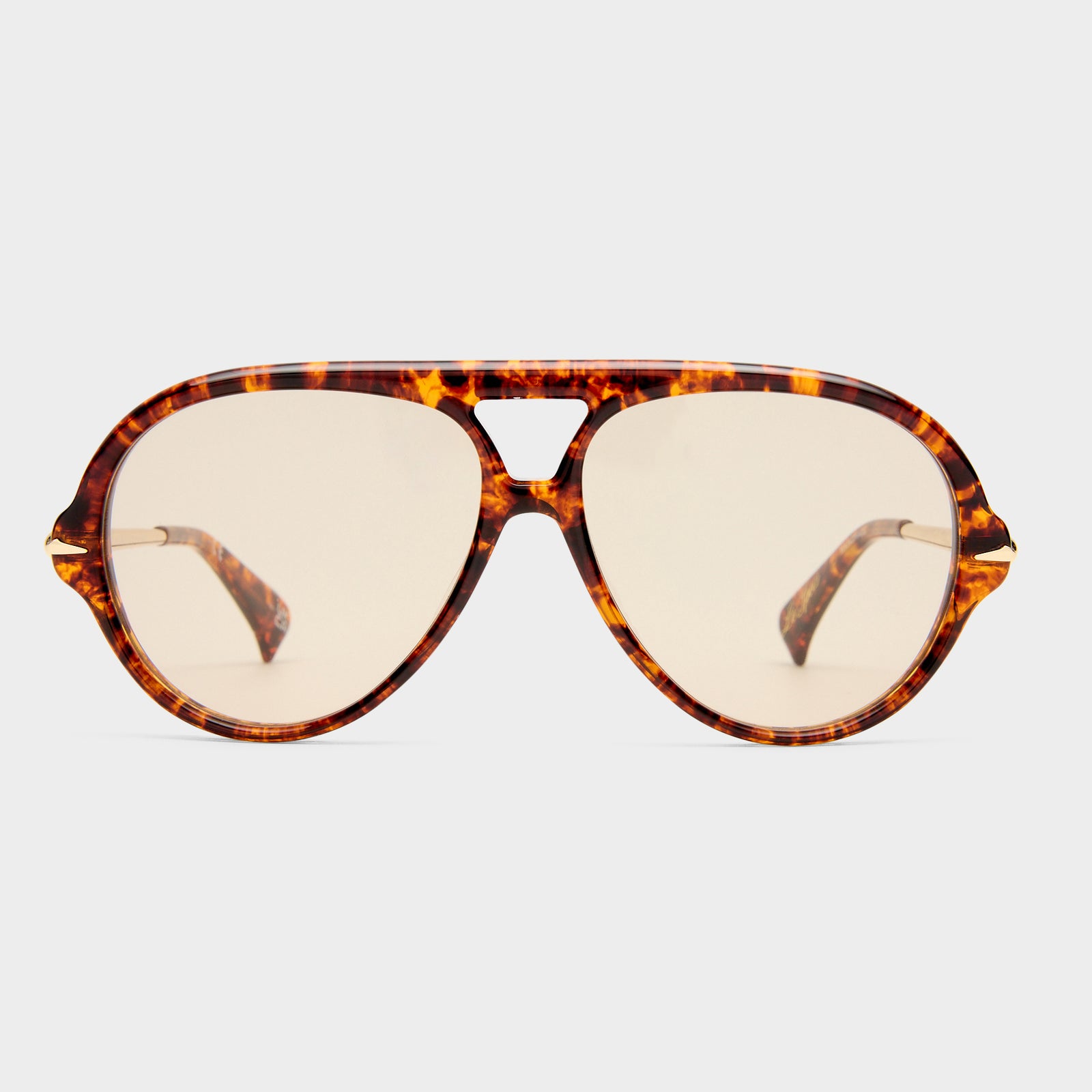 Numero Once Mottled Tort Female Aviator Sunglasses | Le Specs