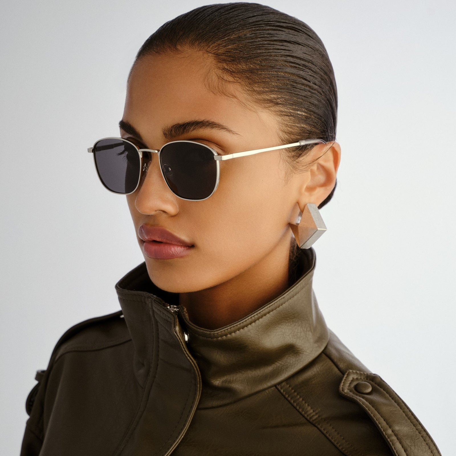 Neptune Deux Silver Uni-Sex Square Sunglasses | Le Specs