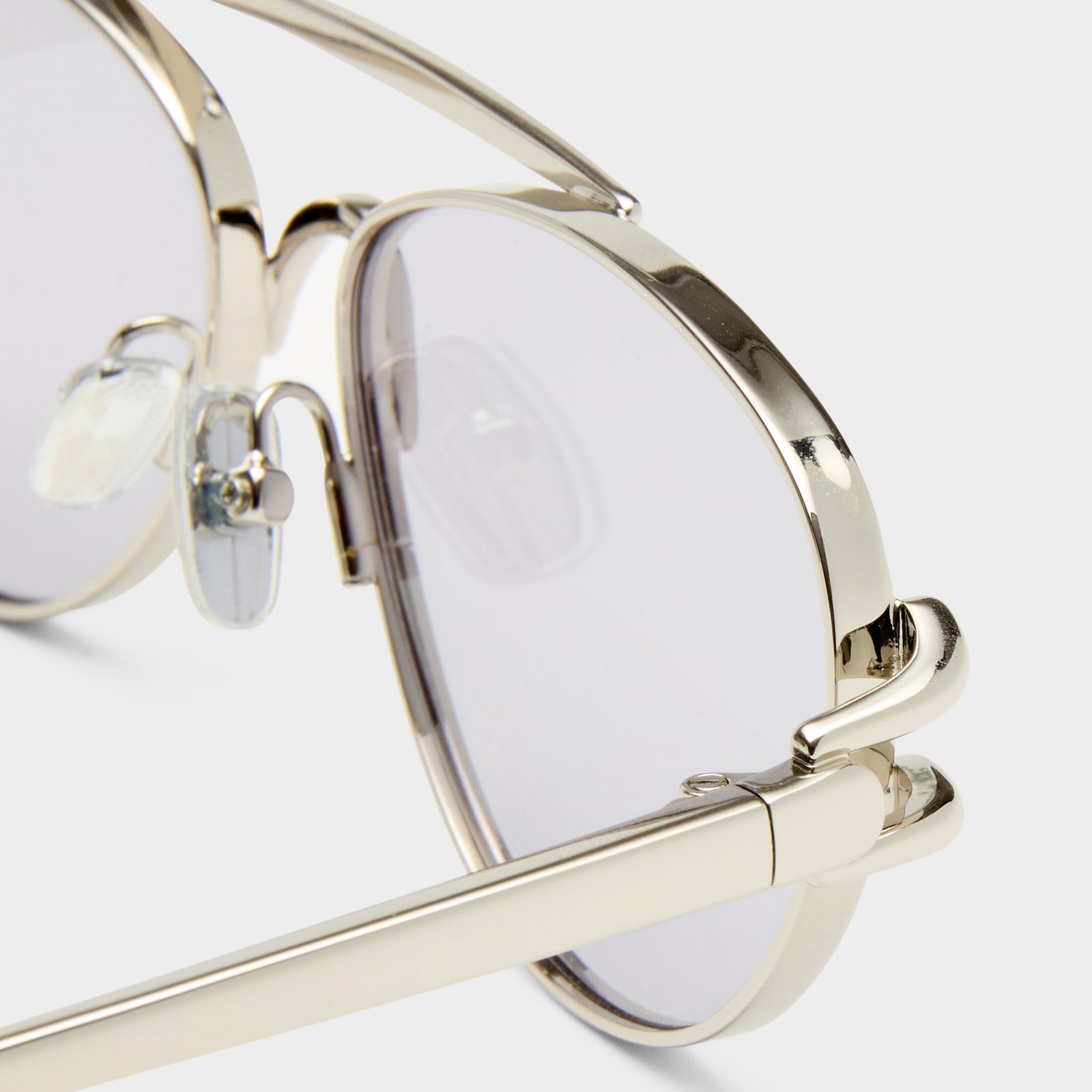 Numero Seis Bright Silver Female Aviator Sunglasses | Le Specs