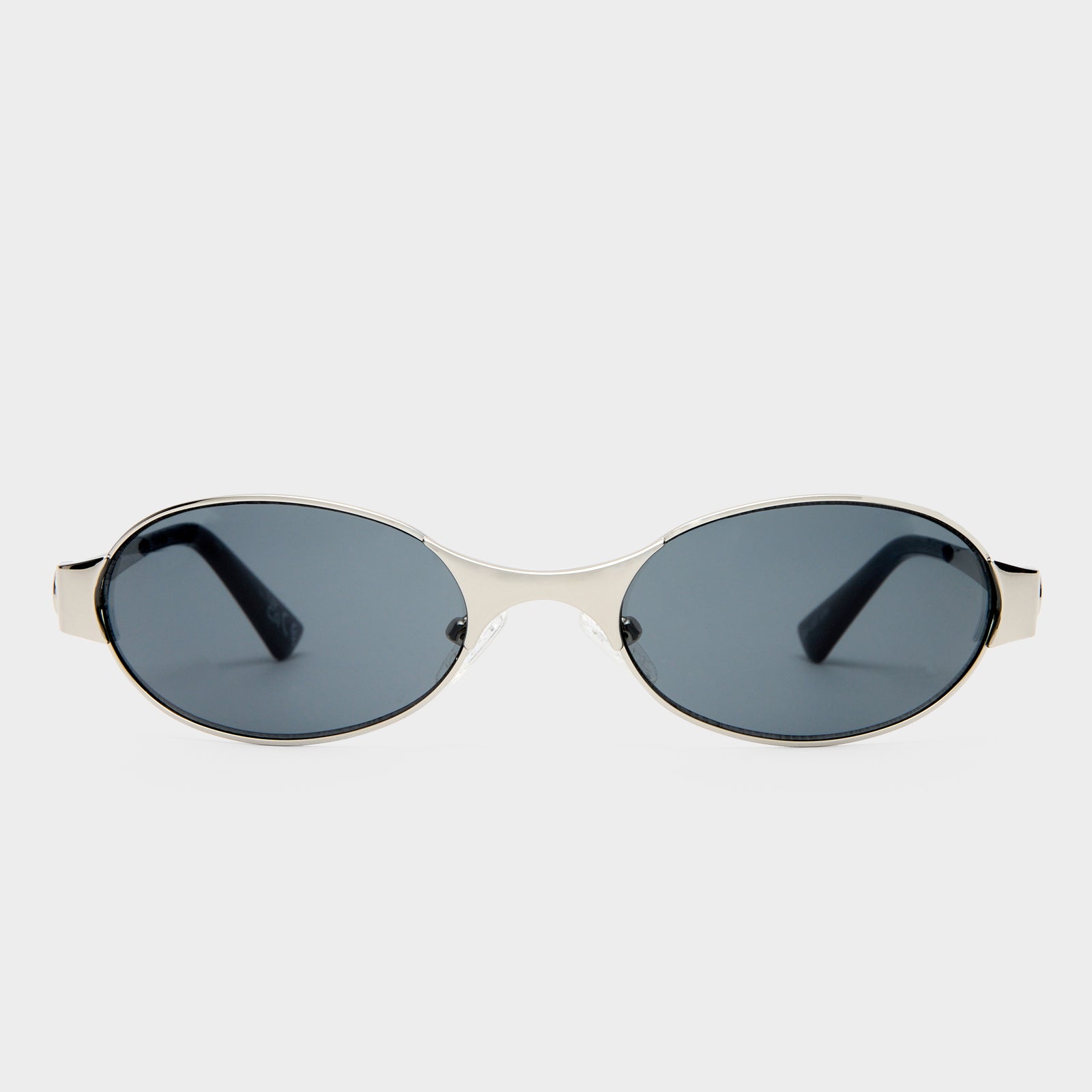Frostbite Silver Uni-Sex Oval Sunglasses | Le Specs