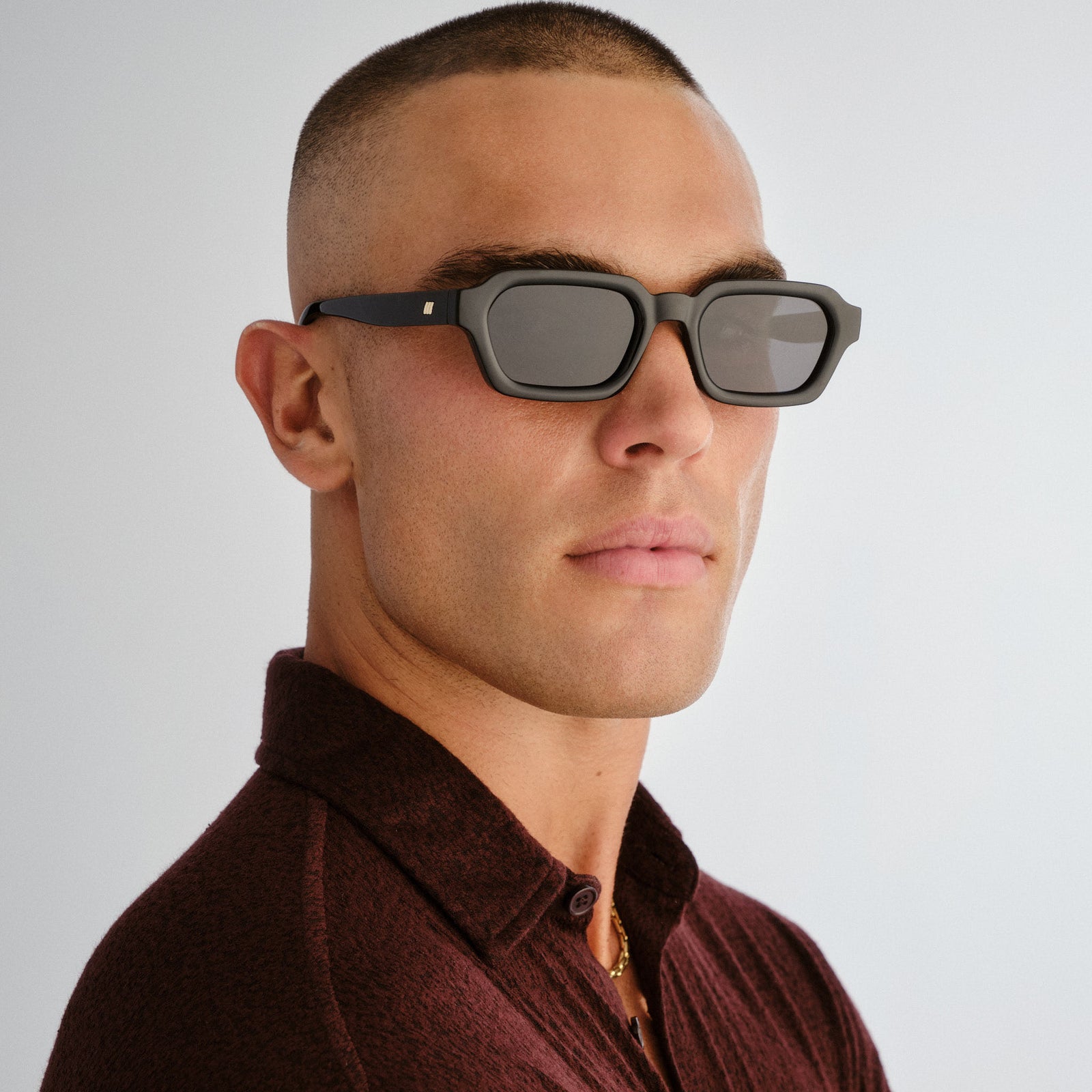 Tension + Black Uni-Sex Rectangle Sunglasses | Le Specs