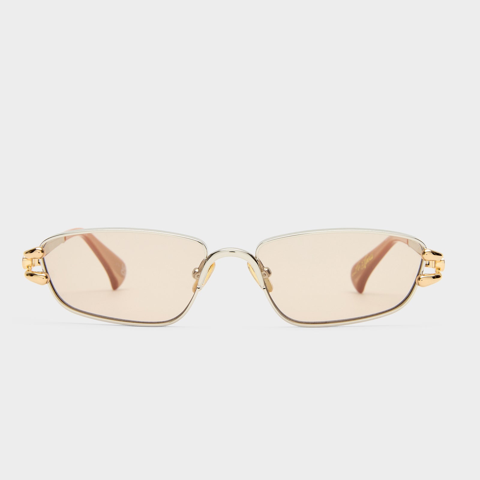 Numero Cinco Bright Silver Female Rectangle Sunglasses | Le Specs
