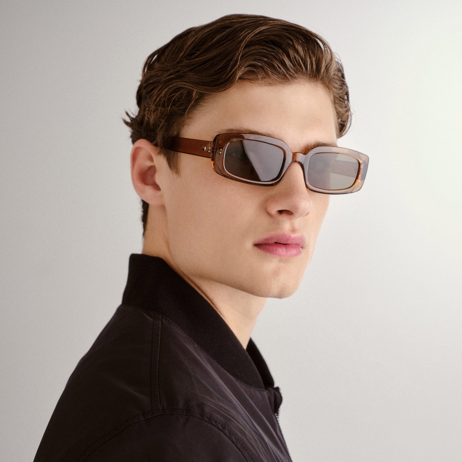 Dynamite Tobacco Uni-Sex Rectangle Sunglasses | Le Specs