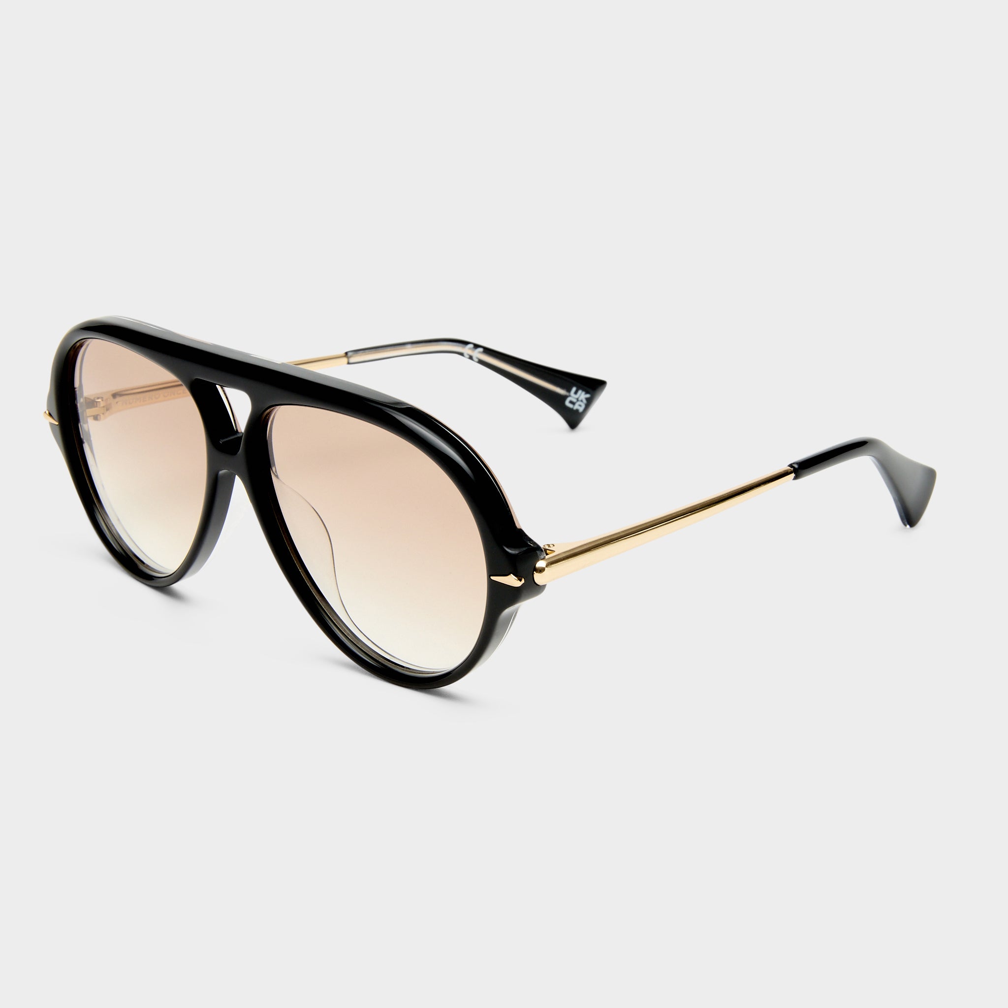 Numero Once Obsidian Black Female Aviator Sunglasses | Le Specs