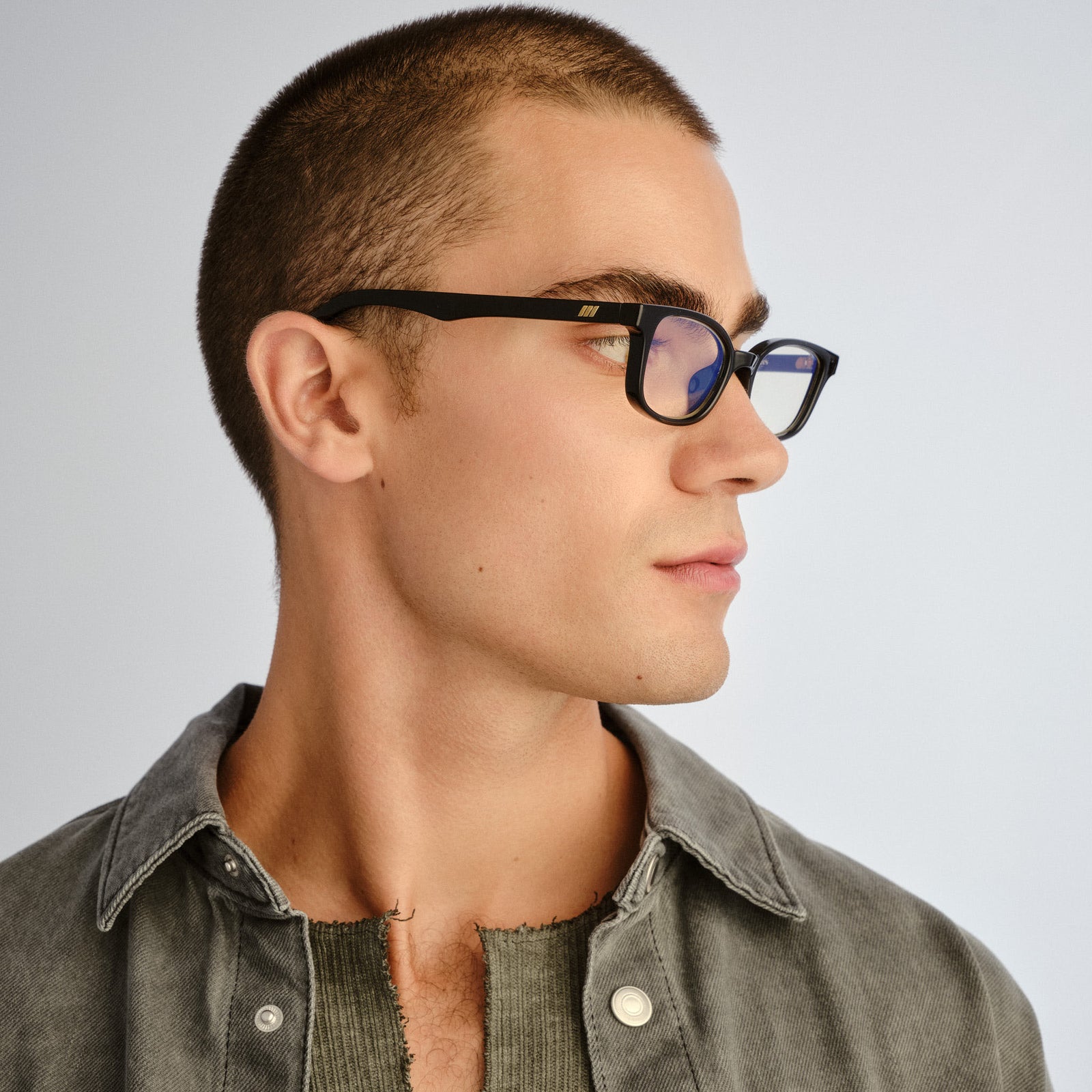 Echelon + Black Uni-Sex Rectangle Blue Light | Le Specs