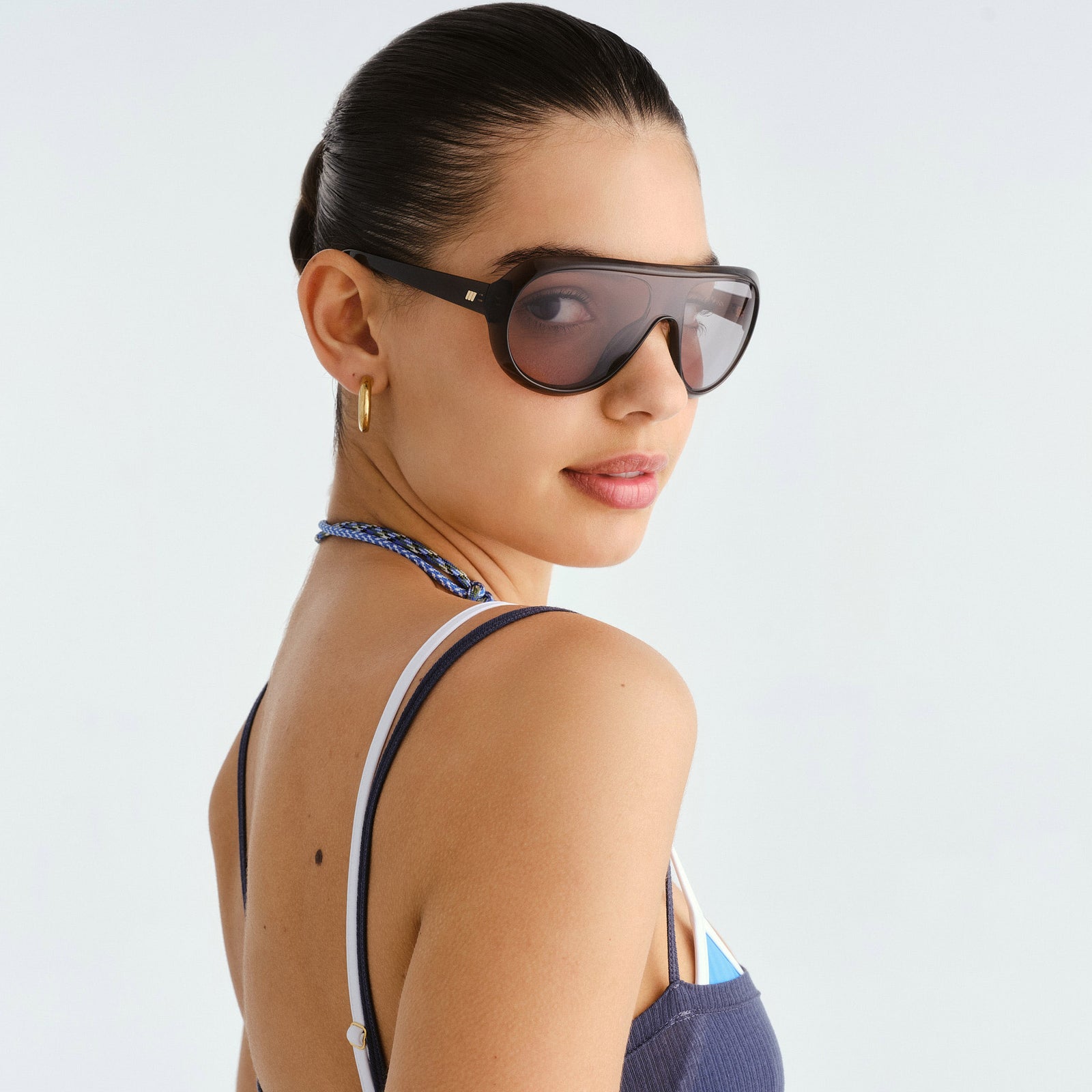 Obsession Dark Taupe Uni-Sex Shield Sunglasses | Le Specs