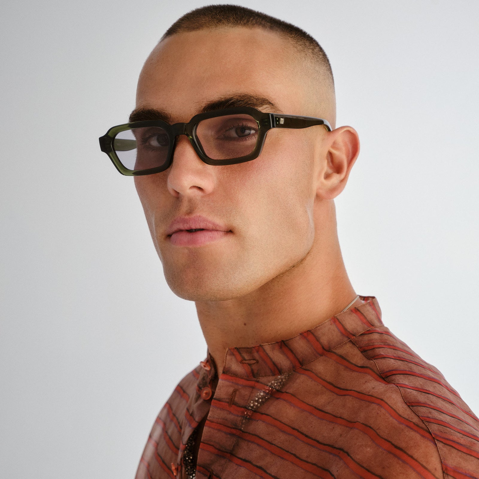 Tension + Khaki Uni-Sex Rectangle Sunglasses | Le Specs