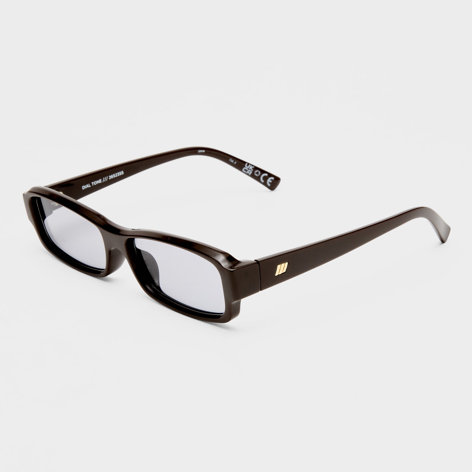 Dial Tone Dark Chocolate Uni-Sex Rectangle Sunglasses | Le Specs