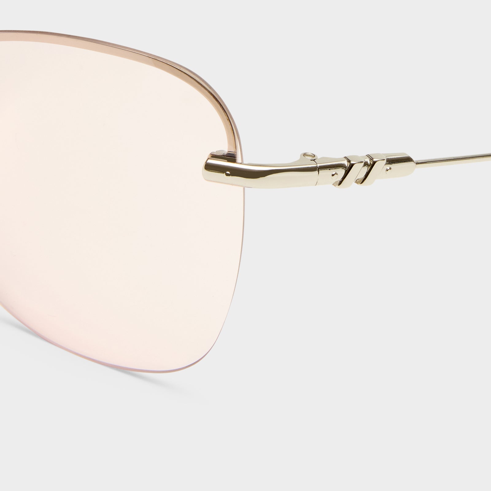 Satine Shiny Silver Female Shield Sunglasses | Le Specs