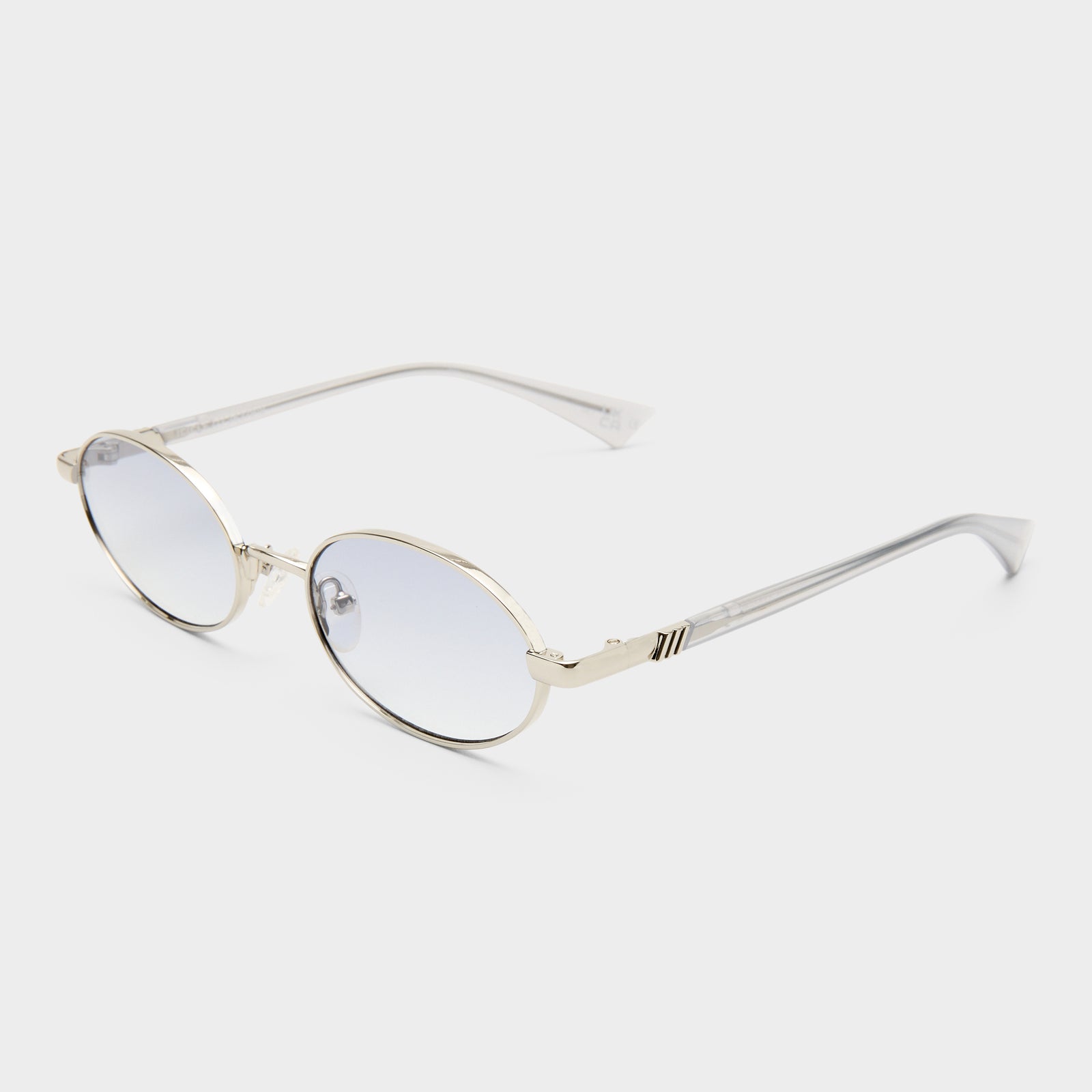 Icicle Silver Uni-Sex Oval Sunglasses | Le Specs