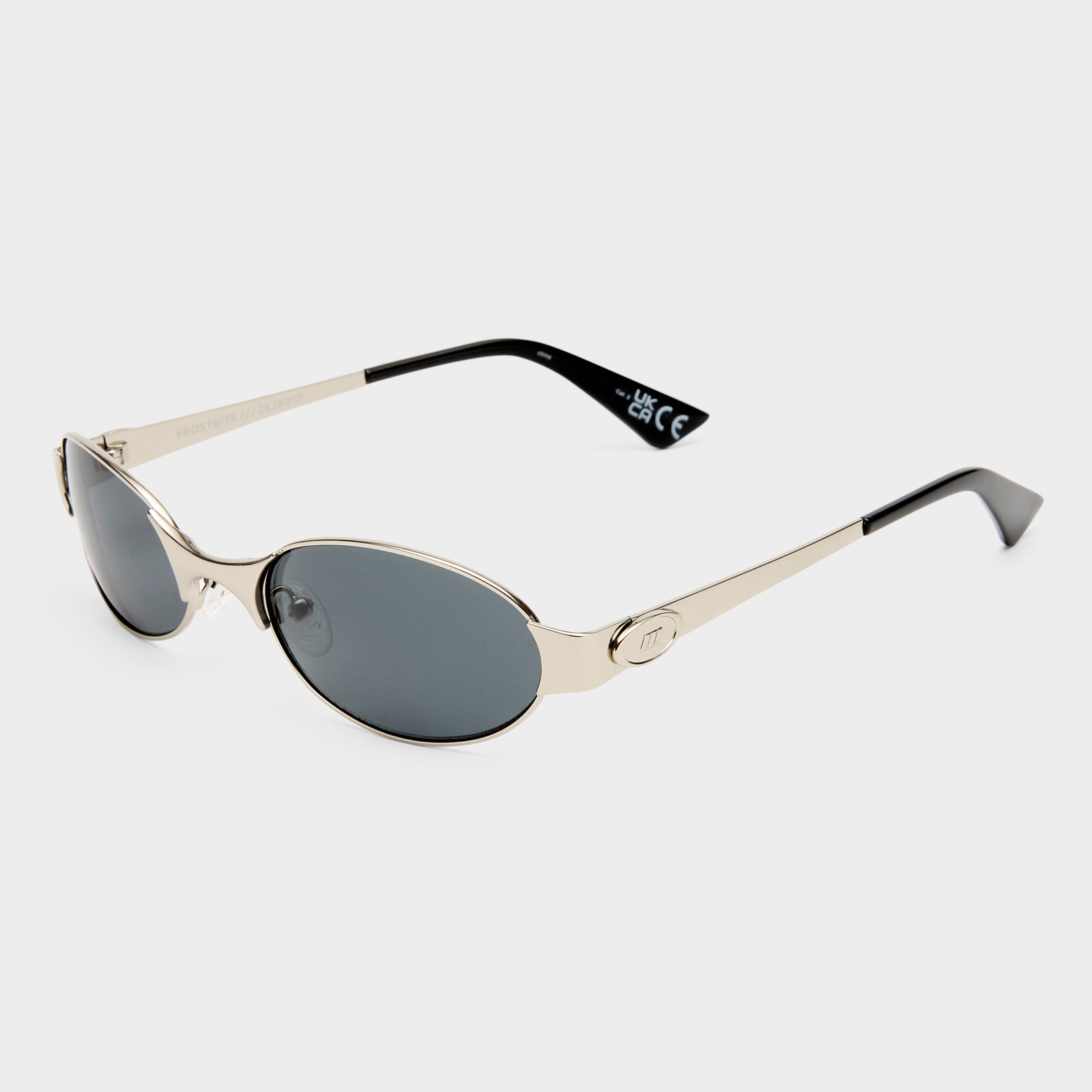 Frostbite Silver Uni-Sex Oval Sunglasses | Le Specs