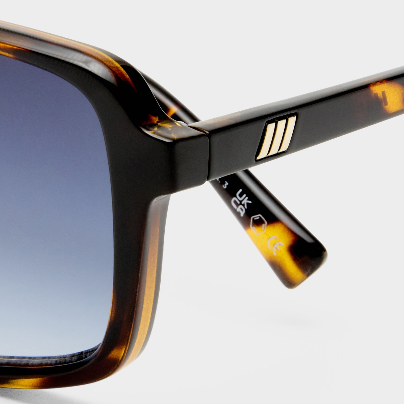 Tempered Glass Lens Sunglasses - Classic Narrow Rectangular Frame, Tortoise Shell, Men's Retro Style