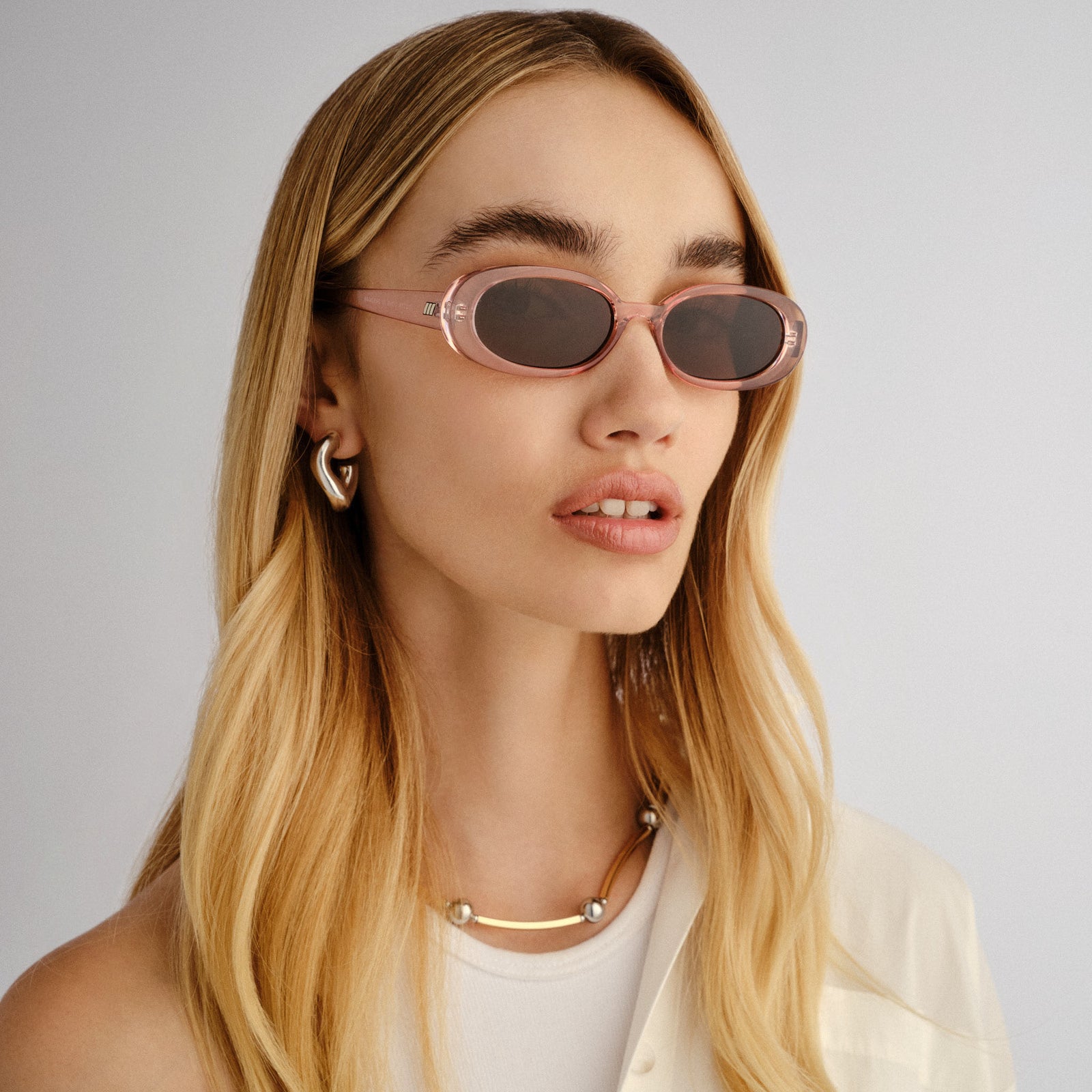 Outta Love Rosewater Female Oval Sunglasses | Le Specs