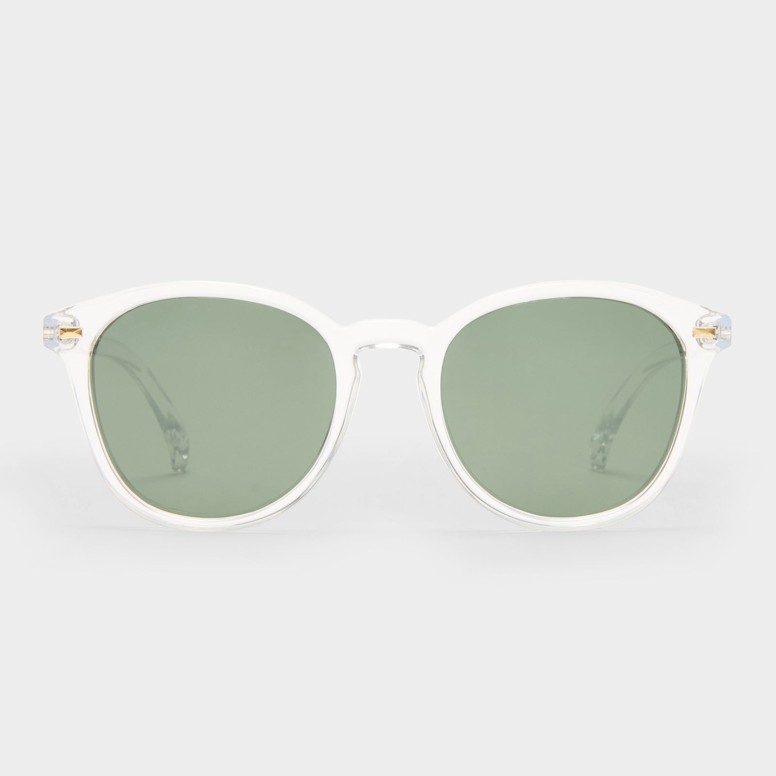 Bandwagon Crystal Clear Uni Sex Round Sunglasses Le Specs