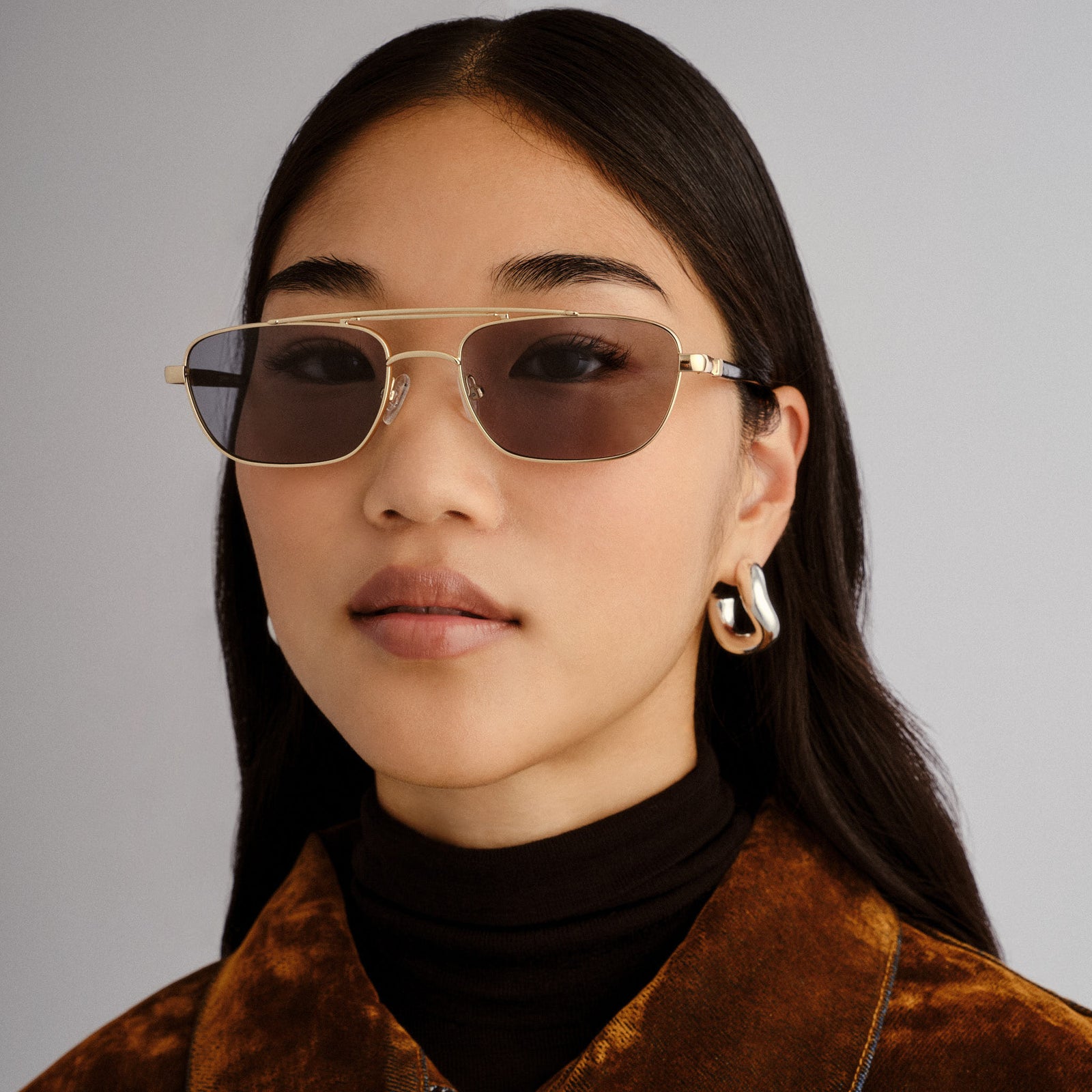 Le Mimi Gold Uni-Sex Aviator Sunglasses | Le Specs